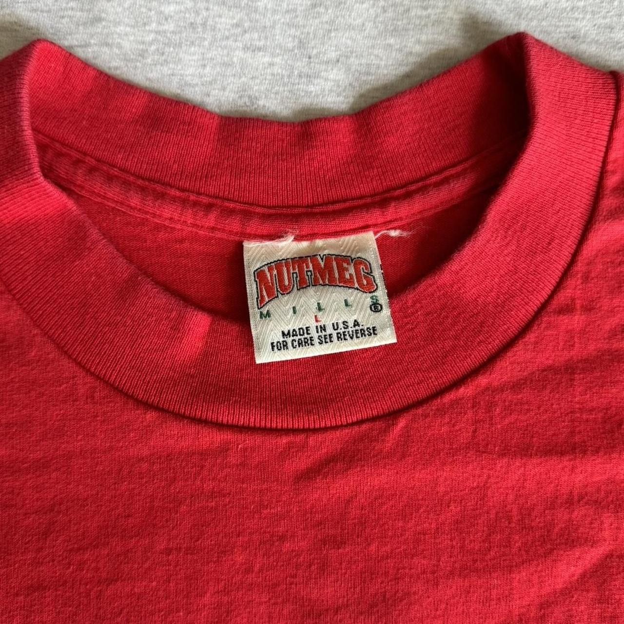 Nutmeg × Vintage Vintage 1990s Nutmeg Ohio State Buckeyes Graphics Red Tee Size US L / EU 52-54 / 3 - 6 Thumbnail