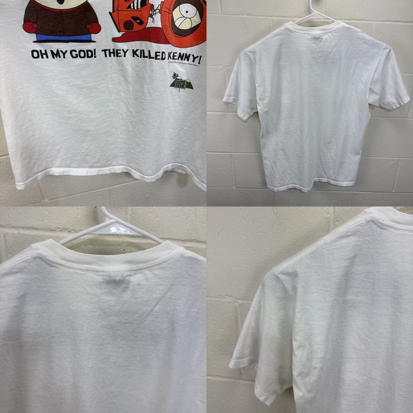 Gildan VINTAGE South Park T Shirt XL White 100% Cotton Kenny Graphic Print 1997 Comedy Central Mens Size US XL / EU 56 / 4 - 9 Thumbnail