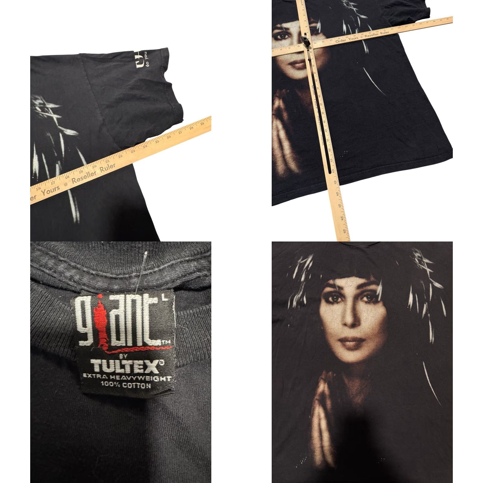 Vintage VINTAGE Cher T Shirt Giant L Adult 90s Do You Believe Tour Logo Graphic Print Black Cotton Short Sleeve Crew Neck Men Mens Retro Band Concert Size US L / EU 52-54 / 3 - 9 Thumbnail