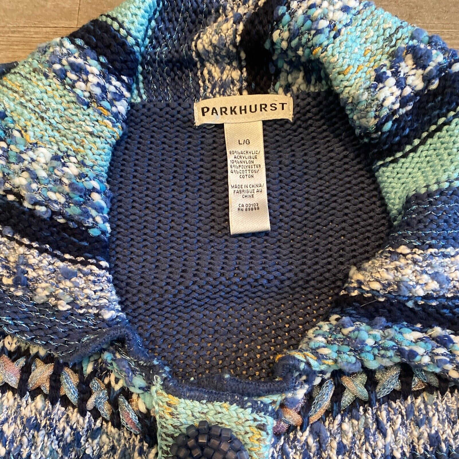 Parkhurst Vtg Parkhurst Decorative Cardigan Sweater Cotton -LG Size L / US 10 / IT 46 - 3 Thumbnail