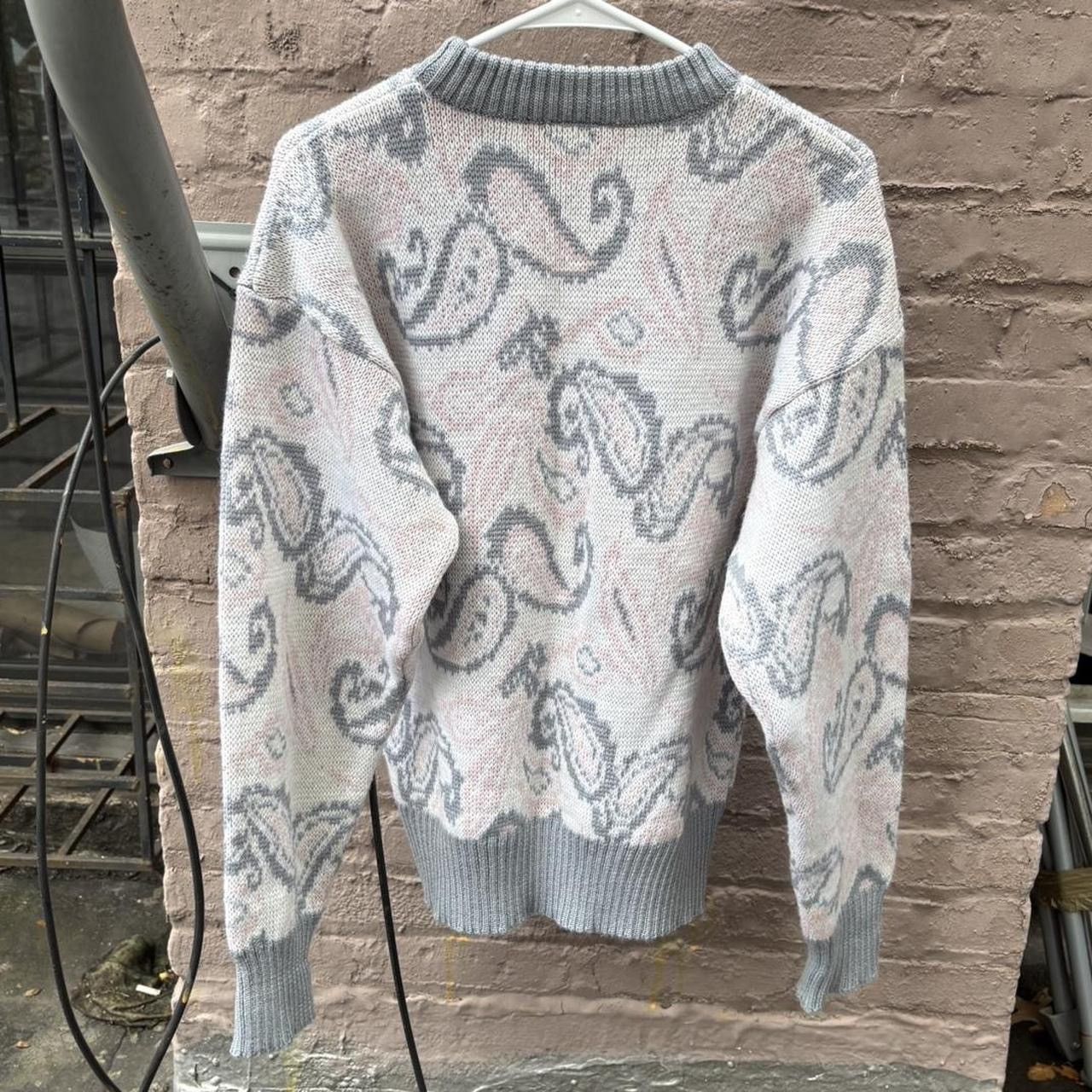 Vintage Vintage 80s Pink Paisley Wool Knit Sweater Size US L / EU 52-54 / 3 - 2 Thumbnail