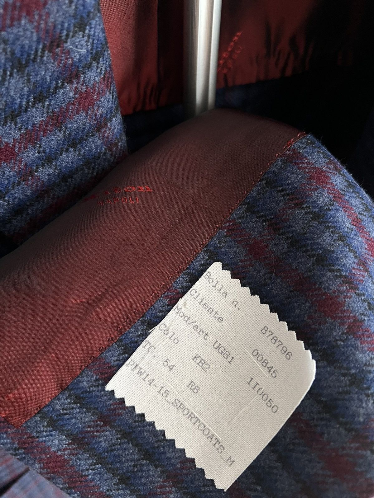 Barneys New York × Kiton Kiton Blue & Red Check Cashmere Blazer Size 44R US / 54R IT Size 44R - 8 Thumbnail