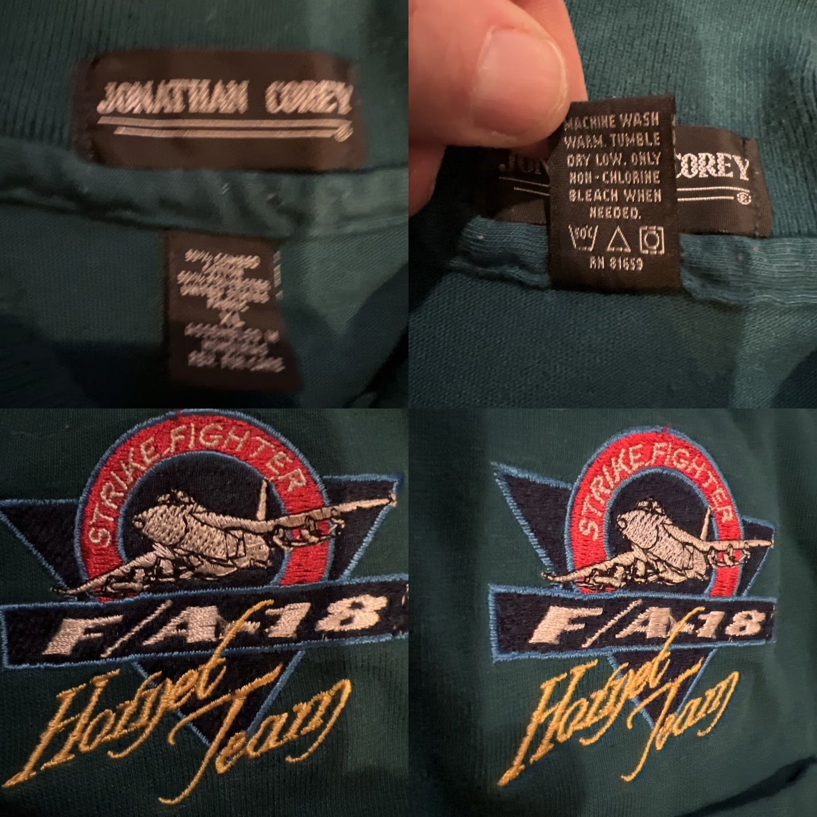 Vintage VINTAGE Nike Shirt Adult XL Green F-18 Falcon STRIKE FIGHTER Polo Shirt Boys Mens Girls Size US XL / EU 56 / 4 - 9 Thumbnail