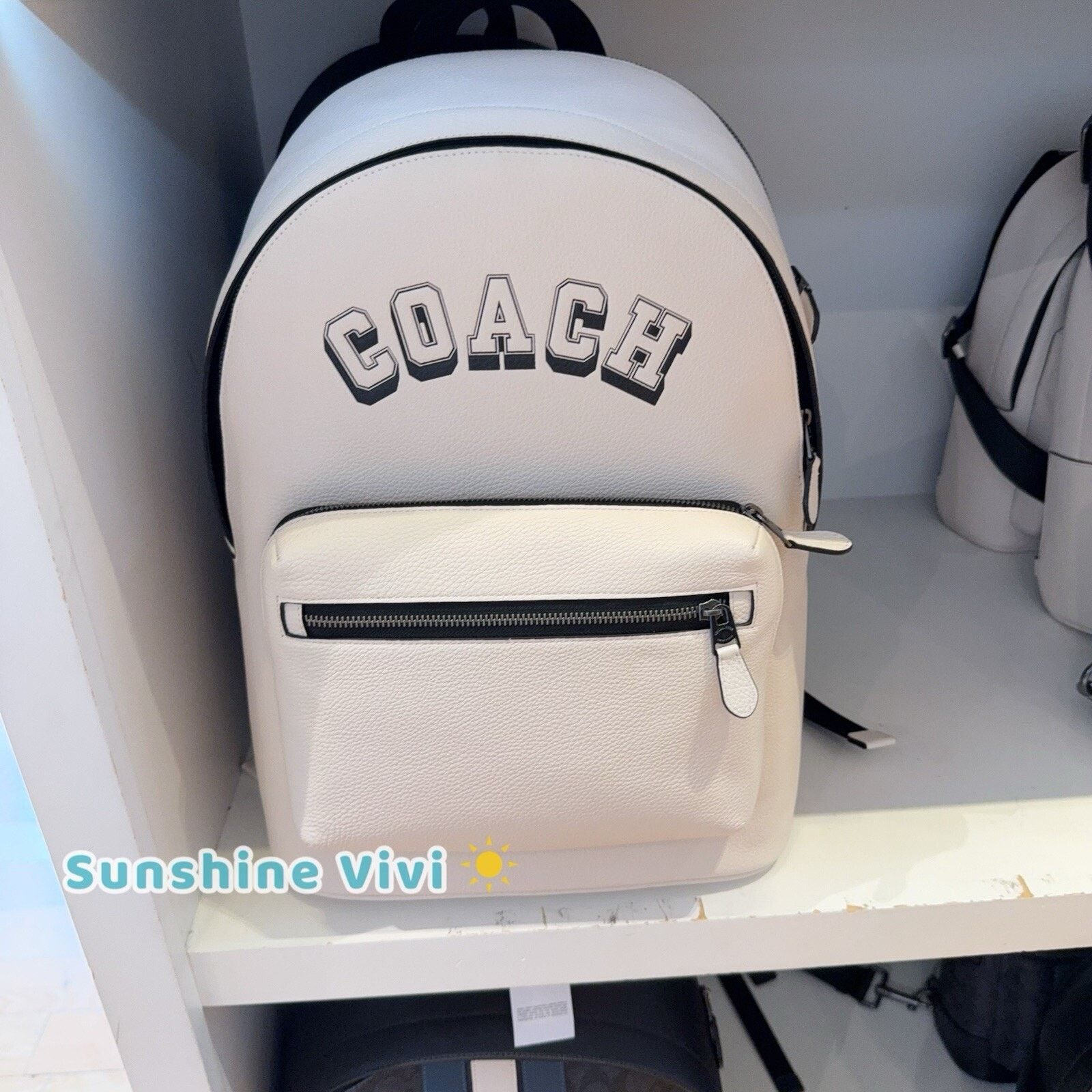 Coach NWT Coach West Backpack Varsity Motif CAK14 Chalk/Black Size ONE SIZE - 1 Thumbnail