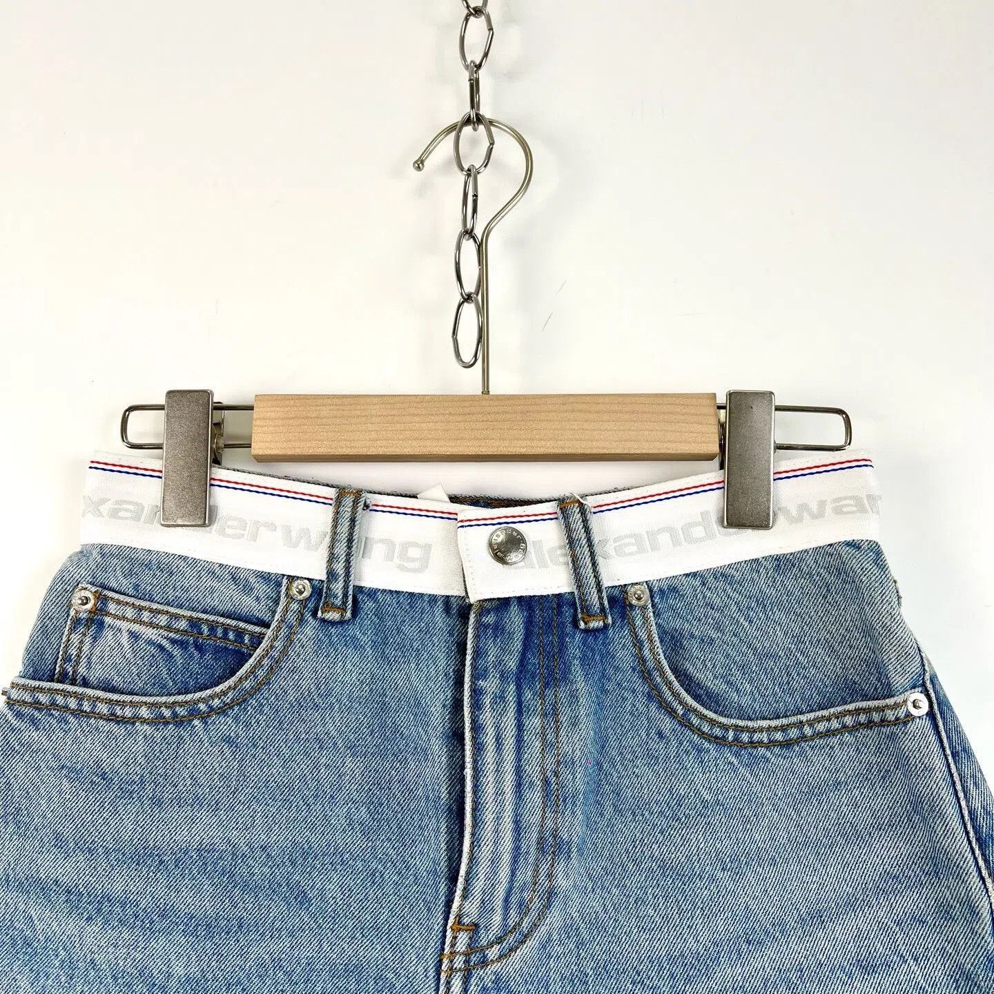 Alexander Wang Alexander Wang Bite Series Embroidered Logo Denim Shorts. Size 24" / US 00 / IT 34 - 3 Thumbnail