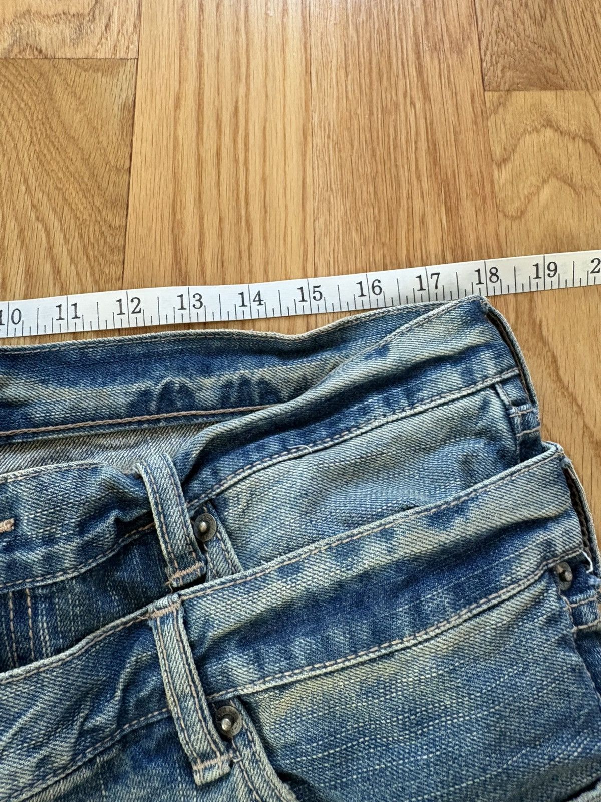 PPFM PPFM Double Waist Distressed Jeans Faded Denim XL 36x32 Size US 36 / EU 52 - 18 Thumbnail