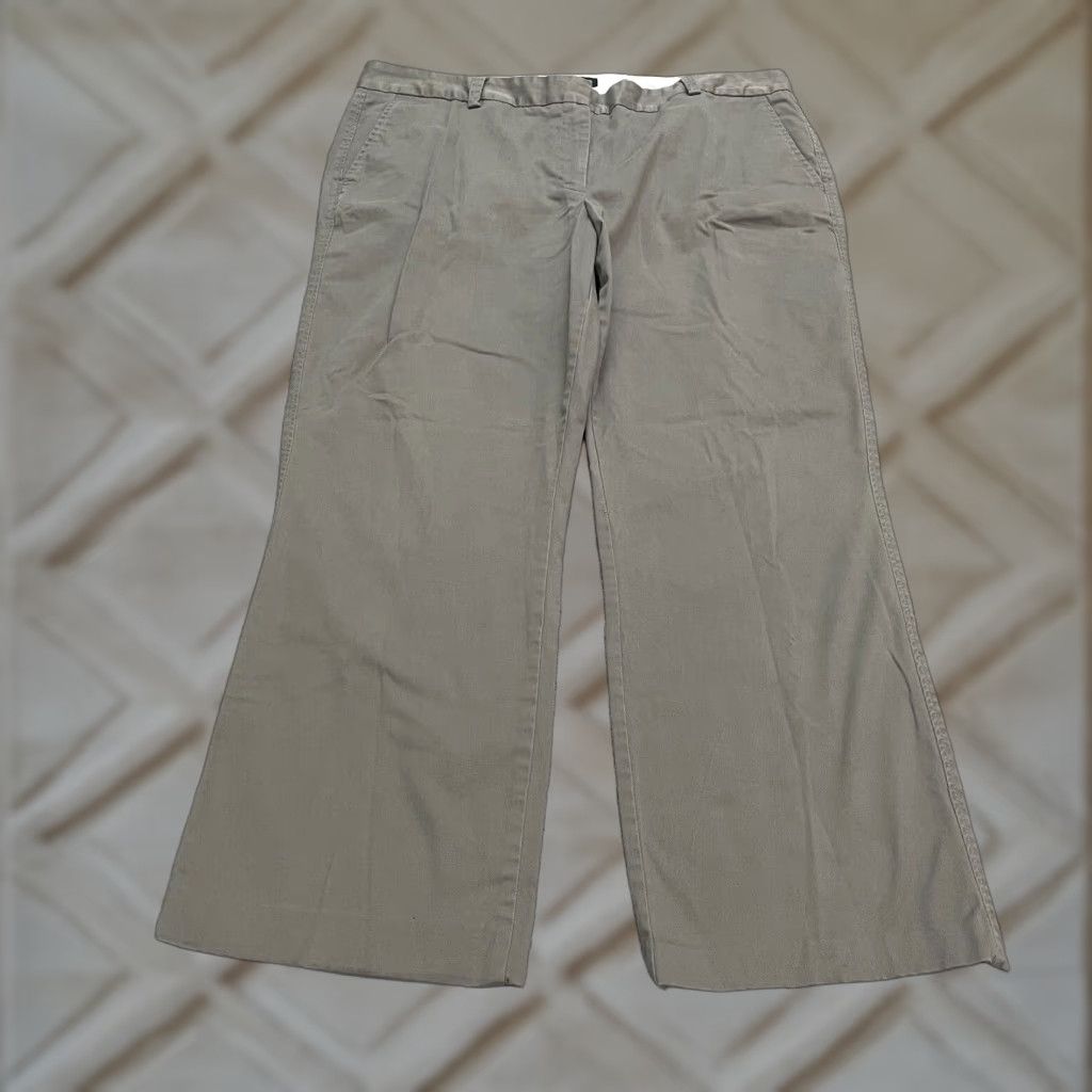 Lands' End Lands' End Chino Pants Womens 16 Brown Mid Rise Straight Flat Front Casual Workwear Size 38" / US 16 / IT 52 - 1 Thumbnail