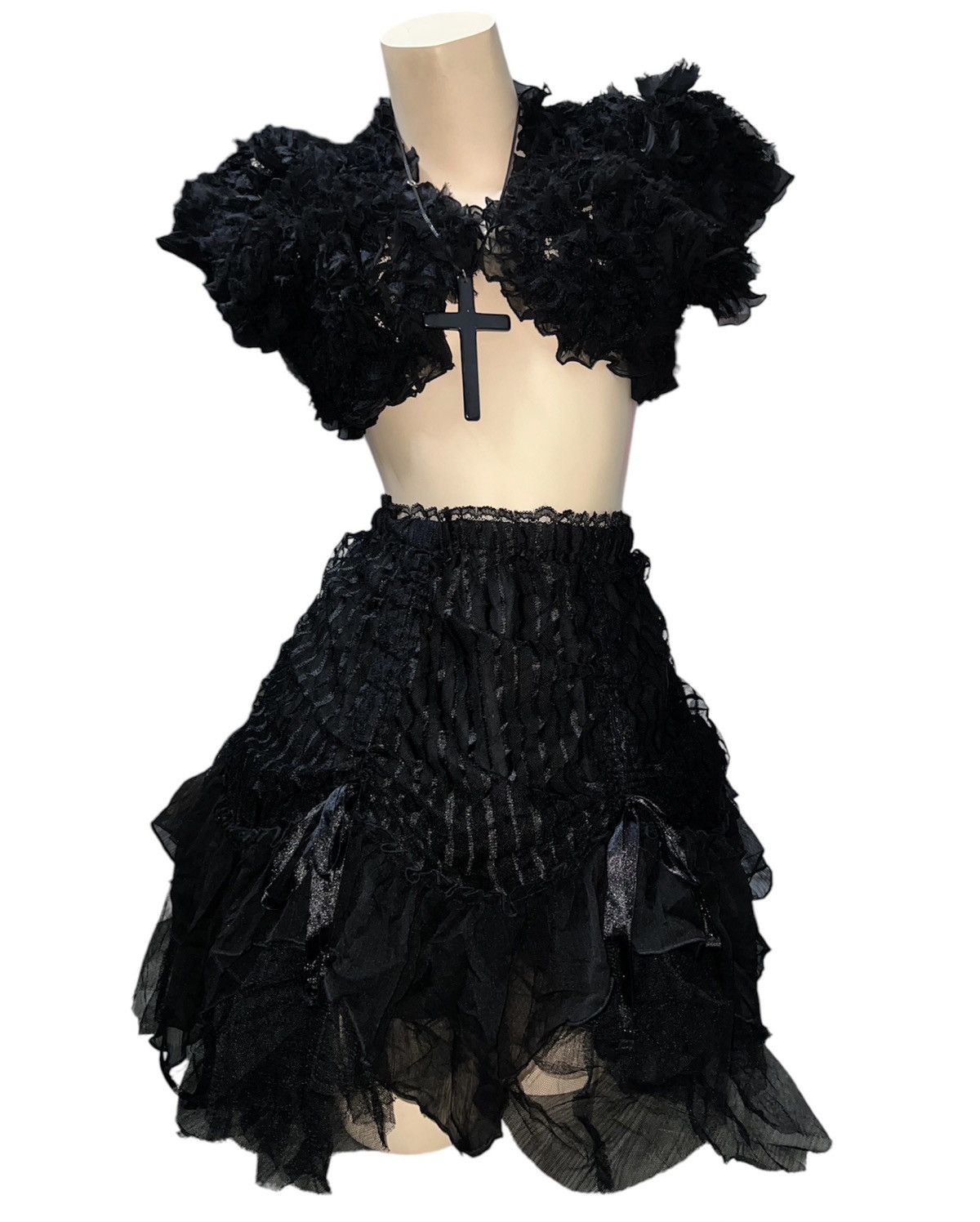 Japanese Brand Algonquins goth queen lace bustle layer skirt 👾☠️ Size 27" / US 4 / IT 40 - 8 Thumbnail