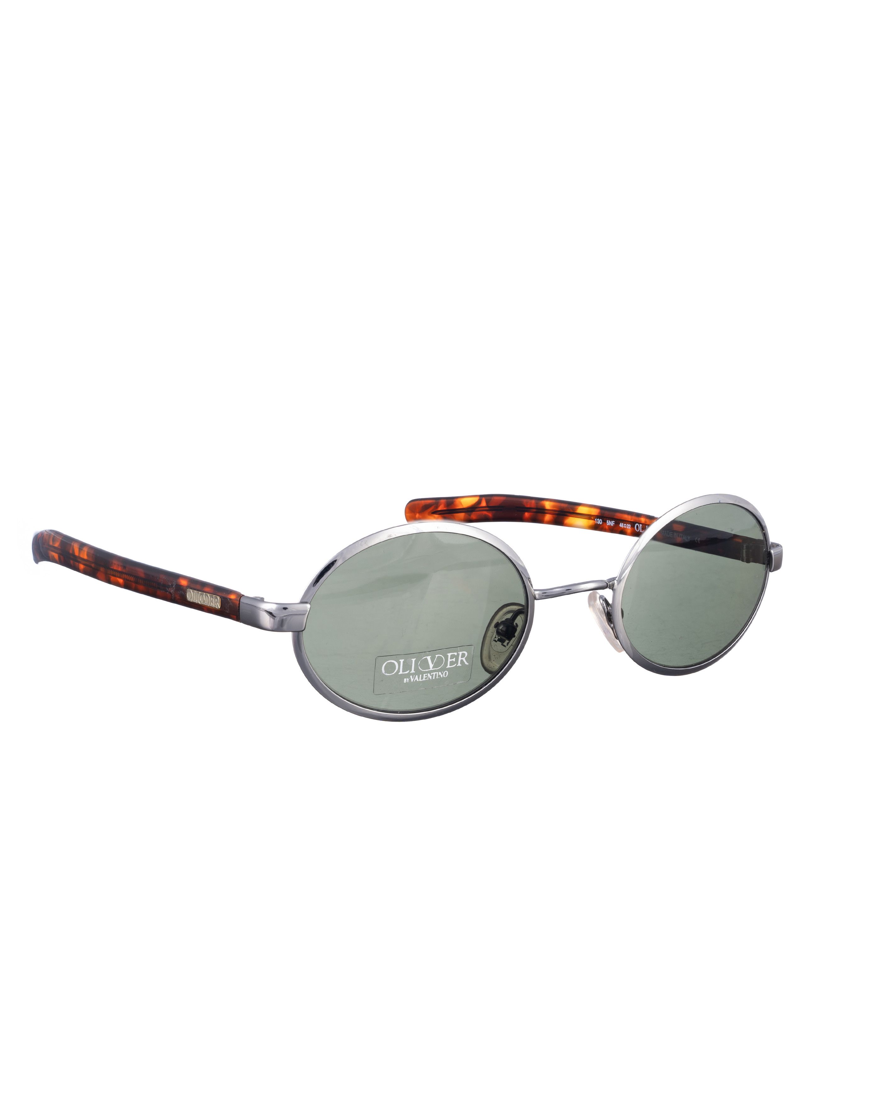 Oliver by Valentino 90's Havana & Silver Oval Sunglasses