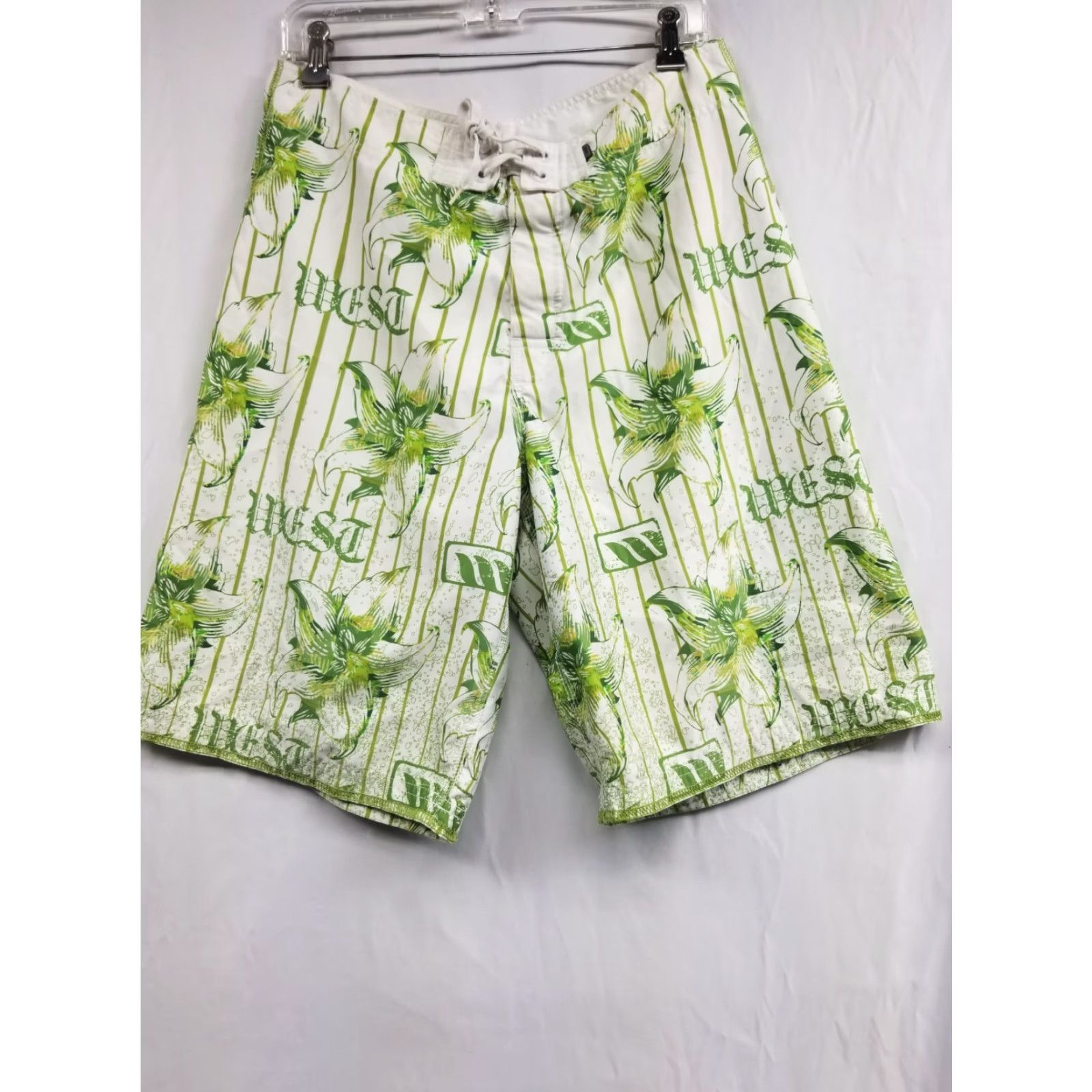 Vintage WEST Green Boardshorts Swim Beach Trunks Mens 32 Solid Polyester Machine Washable Beach Mens Size US 32 / EU 48 - 2 Thumbnail