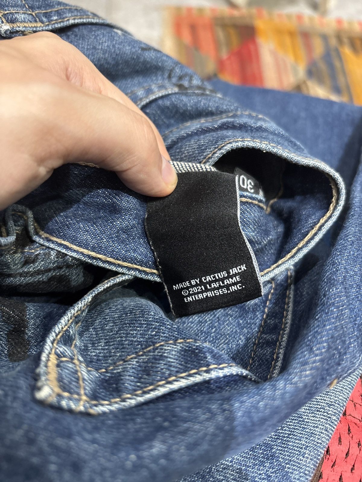 Fragment Design × Kaws × Travis Scott CACTUS JACK FOR FRAGMENT FROM OUR MINDS DENIM PANT 30 Size US 30 / EU 46 - 9 Thumbnail
