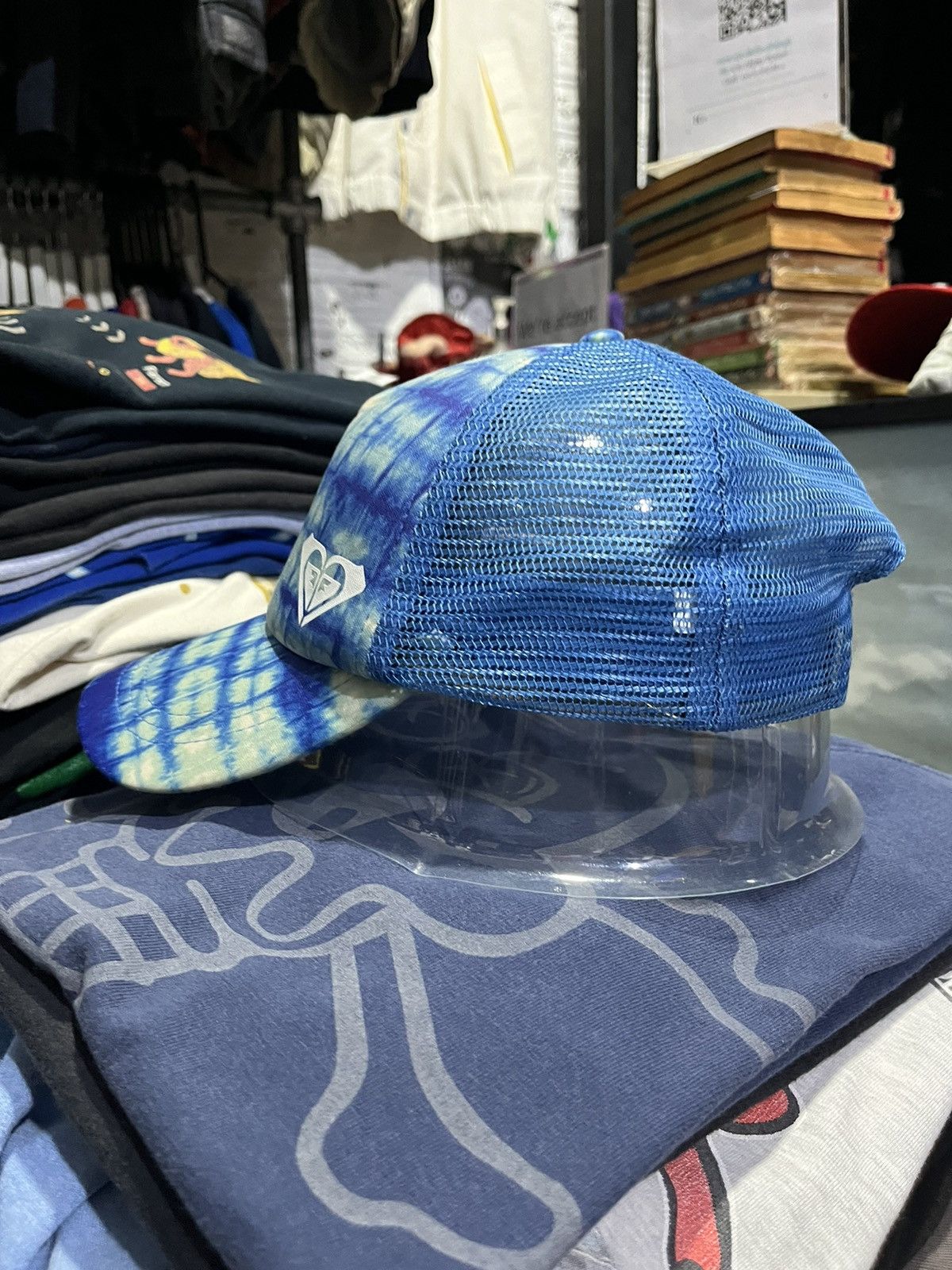 Vintage Roxy Blue Tie Dye Tricker Cap Logo 00s Size ONE SIZE - 2 Thumbnail