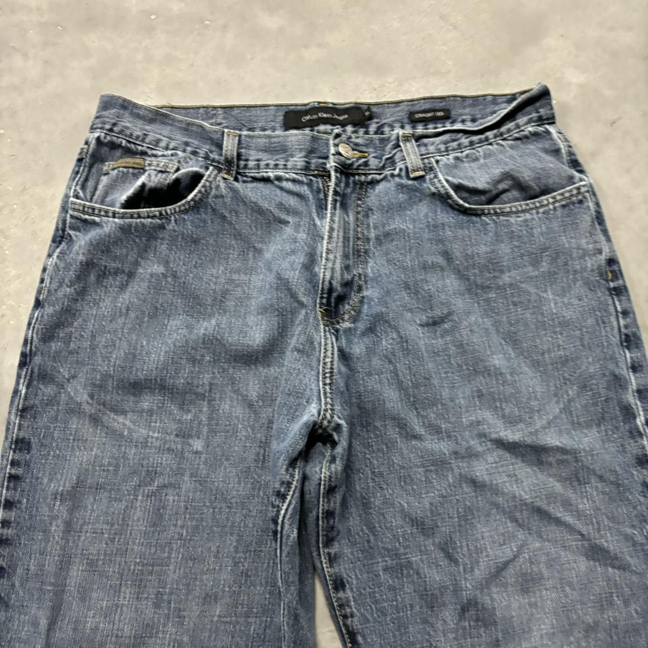 Calvin Klein × Vintage Crazy Vintage Y2K/2000s Baggy Grunge Medium Wash Calvin Klein Denim Jeans! Size US 34 / EU 50 - 5 Thumbnail