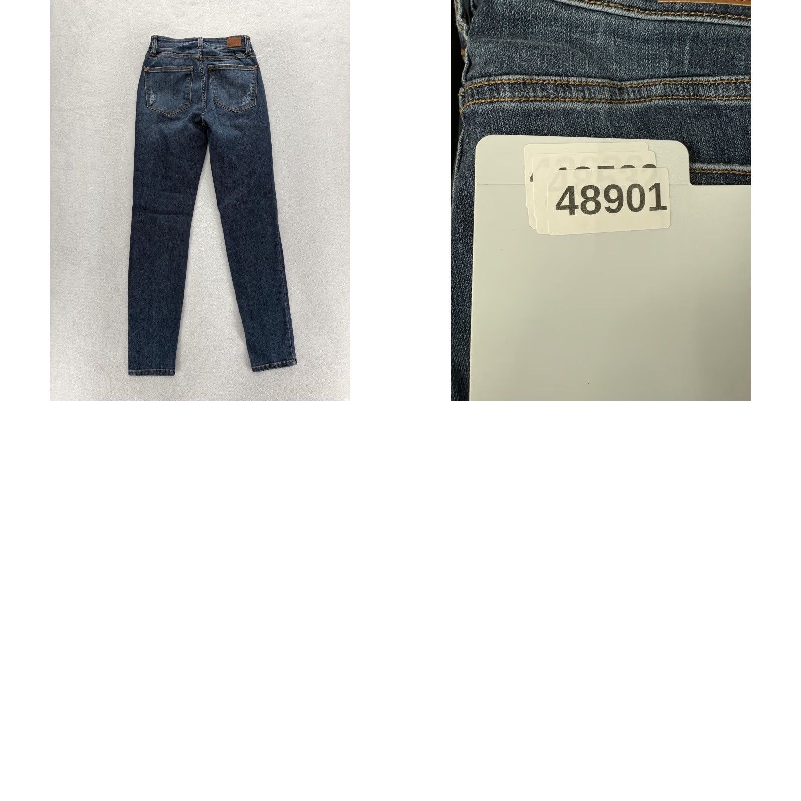 Denime Judy Blue Relaxed Fit Straight Jeans Womens 0/24 Blue Mid Rise Stretch Denim Size 42" / US 20 - 9 Thumbnail
