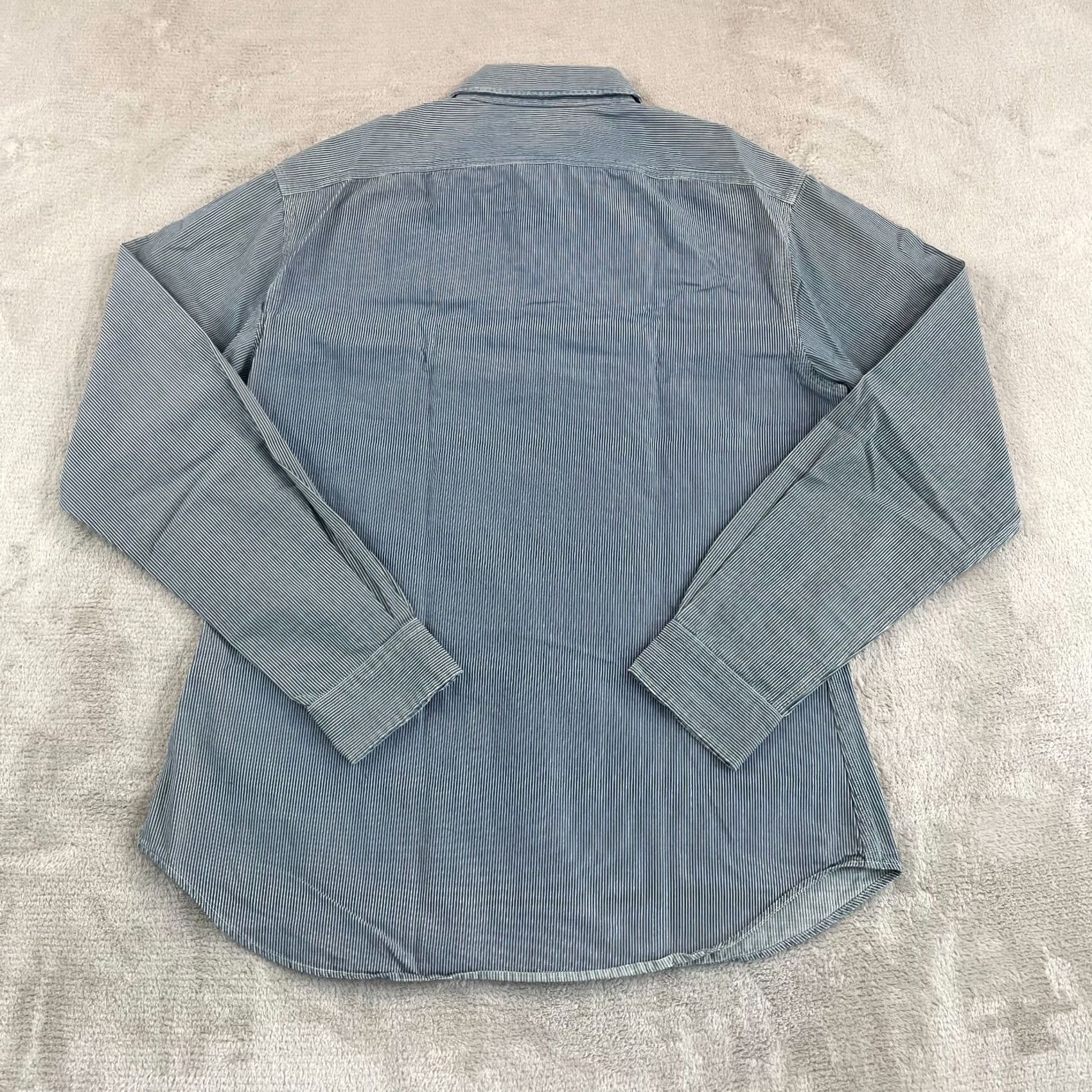 Ralph Lauren Ralph Lauren Black Label Workshirt Man Large Blue Striped Long Sleeve Button-Up Shirt Size US L / EU 52-54 / 3 - 4 Thumbnail