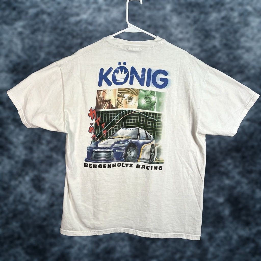Hanes VINTAGE 90s König Wheels Honda CRX Graphic Tee Adult XL White Mens Size US XL / EU 56 / 4 - 1 Thumbnail