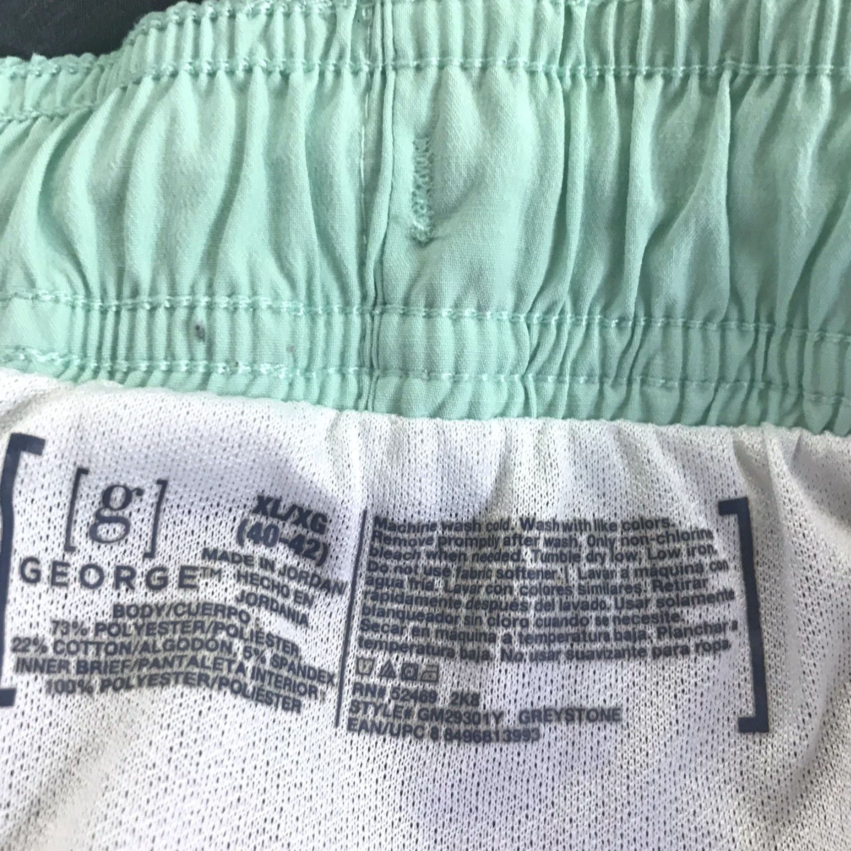 George George Gray Swim Shorts Mens XL (40-42) | Lightweight Breathable Drawstring Beach Swim Bottoms Size US 36 / EU 52 - 3 Thumbnail
