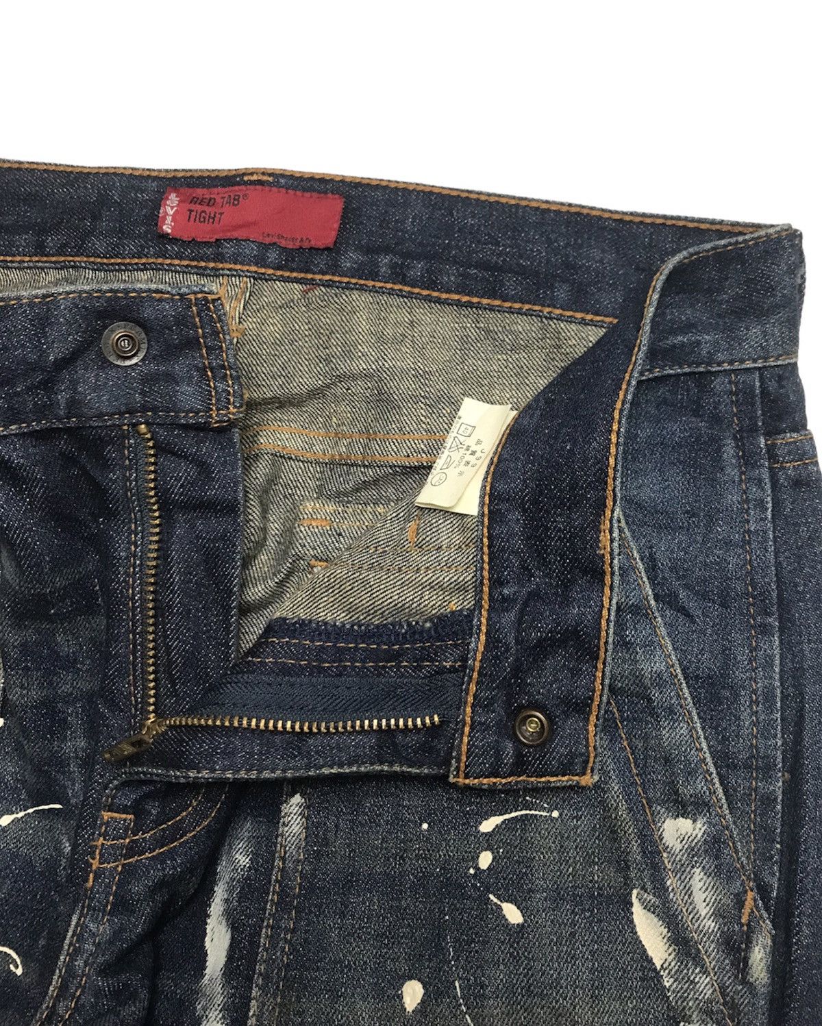Levi's × Levi's Vintage Clothing Levi's 755 Red Tab Tight Baker Pants Paint Splatter W30 Size US 30 / EU 46 - 11 Thumbnail