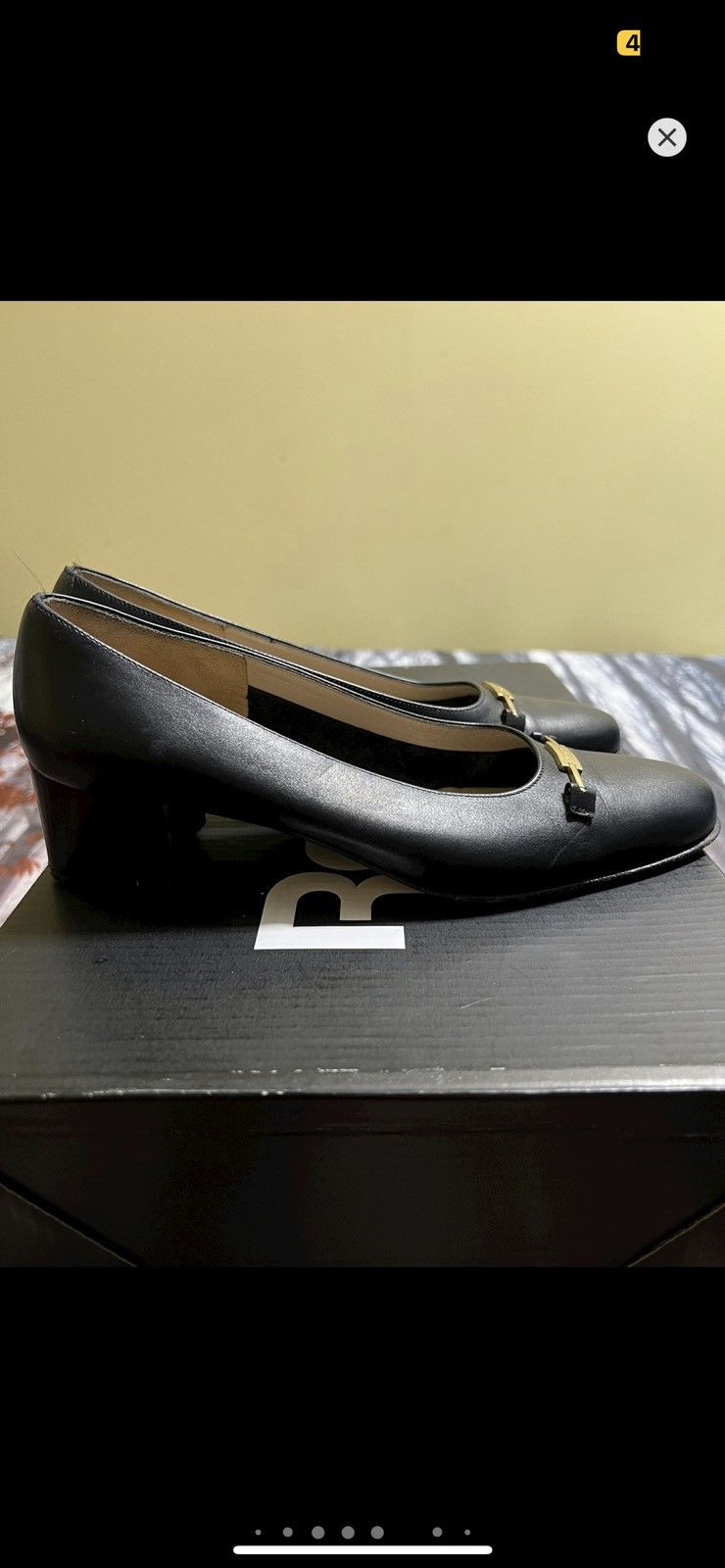 image of 80's Salvatore Ferragamo Heel Shoes 6 in Navy, Women's