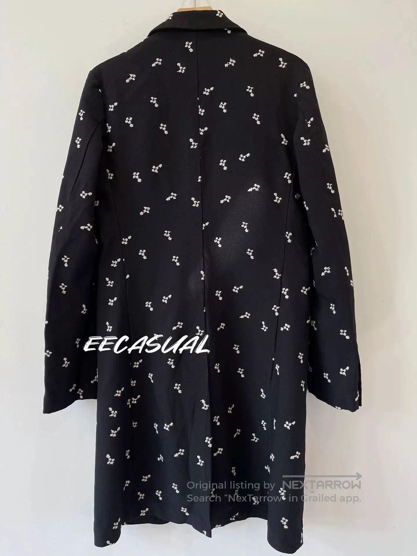 CDG by Comme des Garcons Black Embroidered Long Coat by Comme des Garçons. Size S / US 4 / IT 40 - 4 Thumbnail