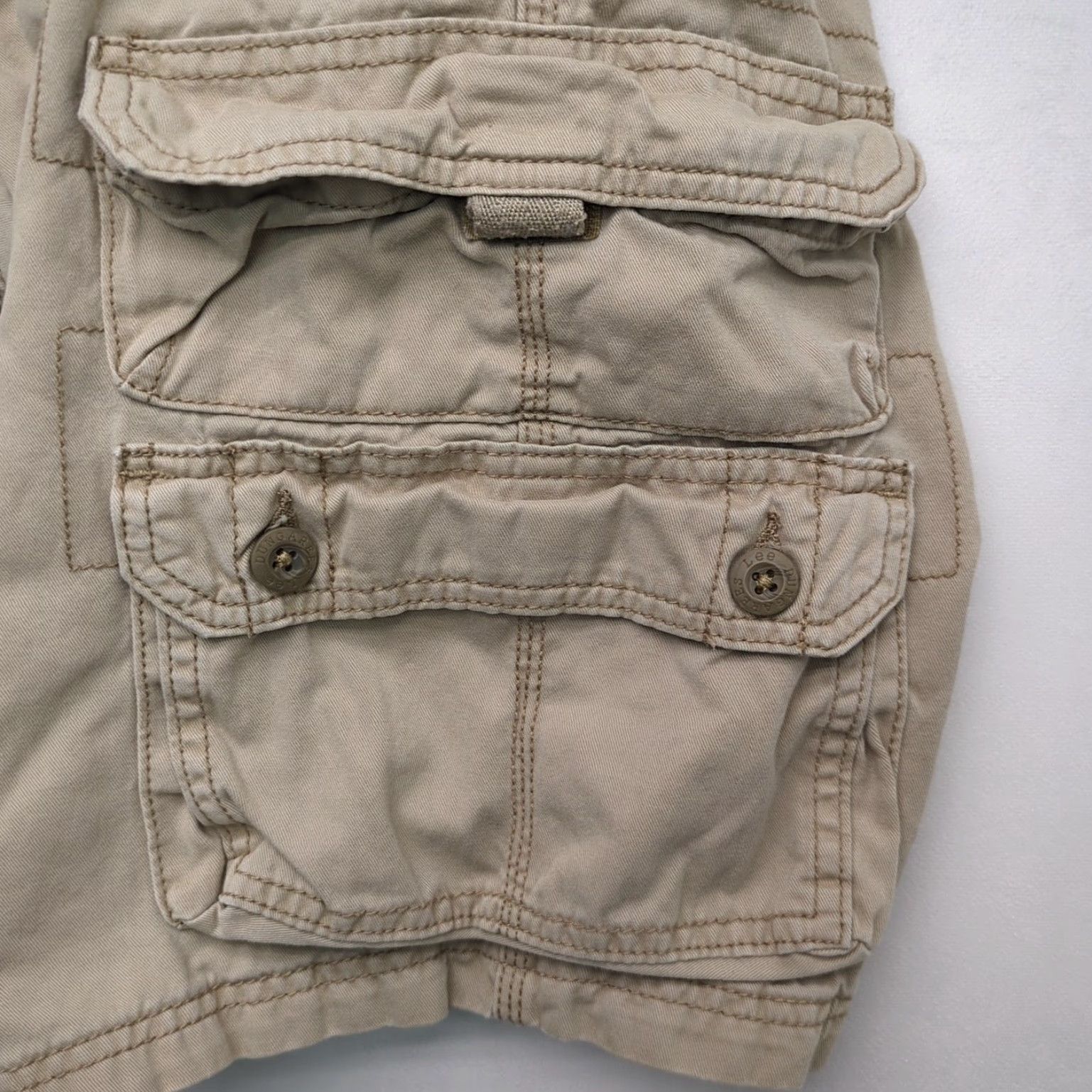 Lee Lee Dungaree Cargo Shorts Size 36 Heavy Cotton Beige Cargo Short Mens Regular Pocket Pockets Beige 100% Cotton Vintage No Size US 36 / EU 52 - 6 Thumbnail
