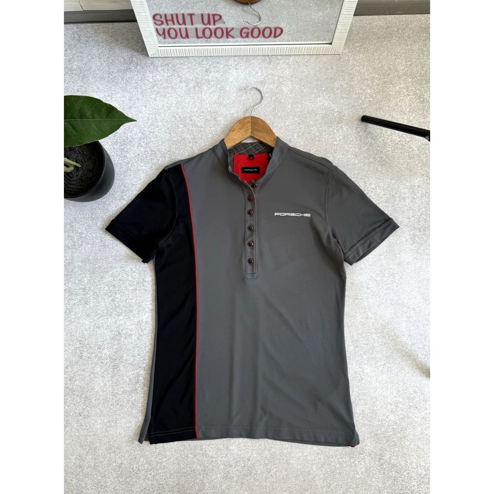 Vintage Porsche Polo Shirt Short Sleeve Gray M Unisex Adults Racing Embroidered Button Ups Polo Jersey Shirt Size M / US 6-8 / IT 42-44 - 2 Thumbnail