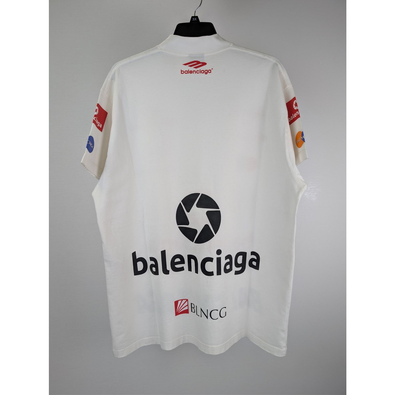 Balenciaga o1rshd1 Top League Vintage Jersey Short Sleeve T-Shirt White Size US M / EU 48-50 / 2 - 8 Thumbnail