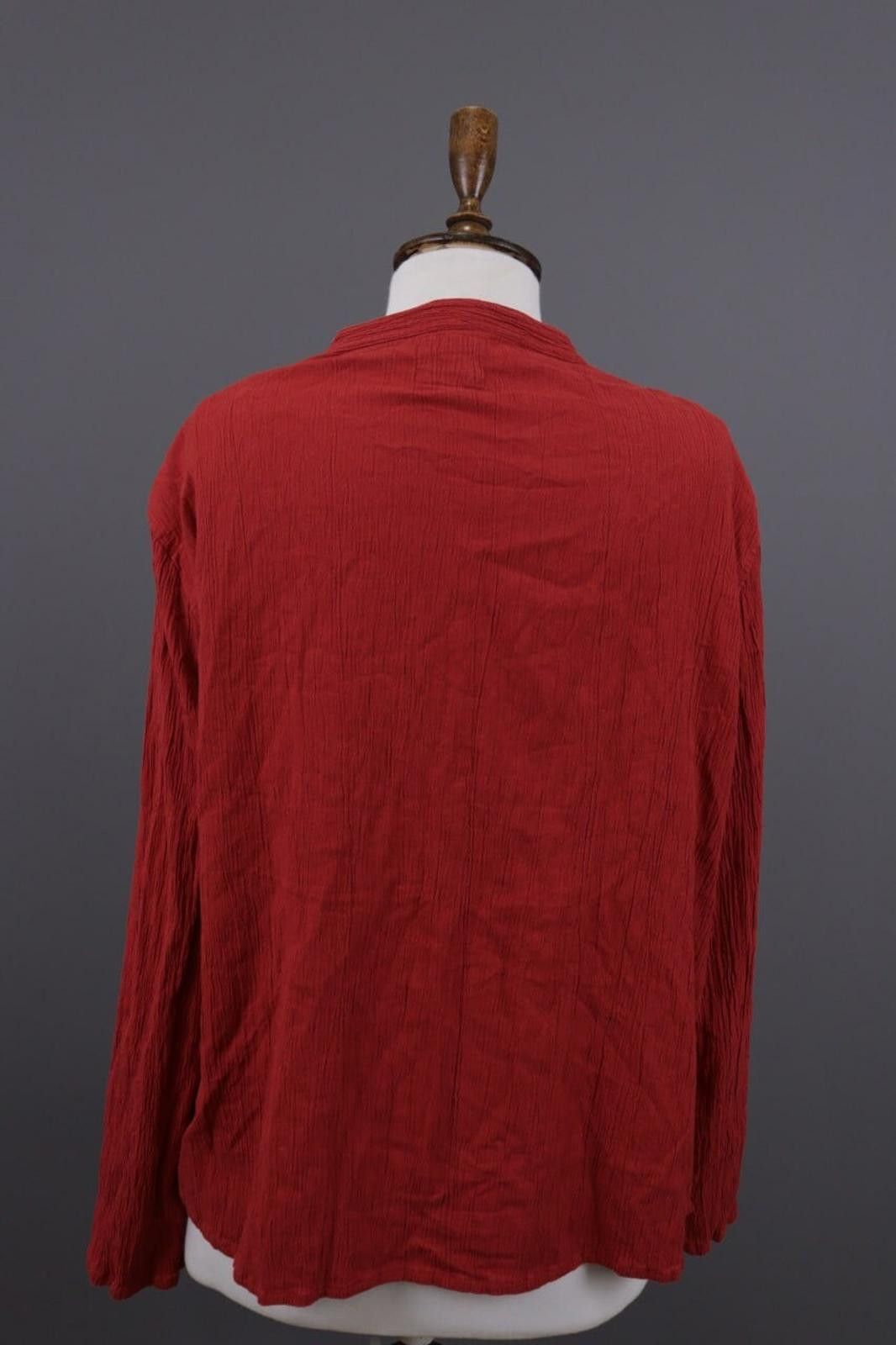 Designer Gudrun Sjoden Red Button Down Top Shirt Size XL Size XL / US 12-14 / IT 48-50 - 12 Thumbnail