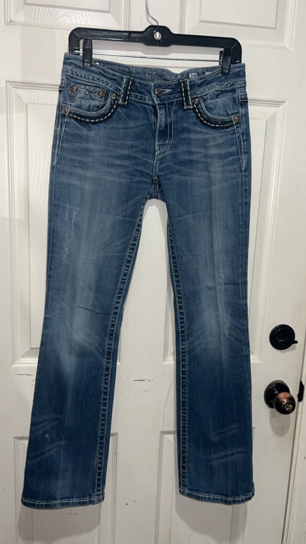 Miss Me Women's Miss Me Boot Cut Jeans w cross embelish Size 29 Size 29" - 4 Thumbnail