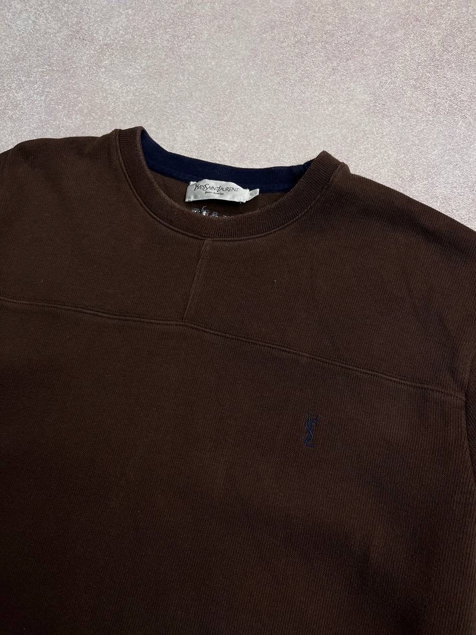 Saint Laurent Paris × Vintage × Yves Saint Laurent VINTAGE YSL YVES SAINT LAURENT BROWN BOXY SWEATSHIRT XL Size US XL / EU 56 / 4 - 3 Thumbnail