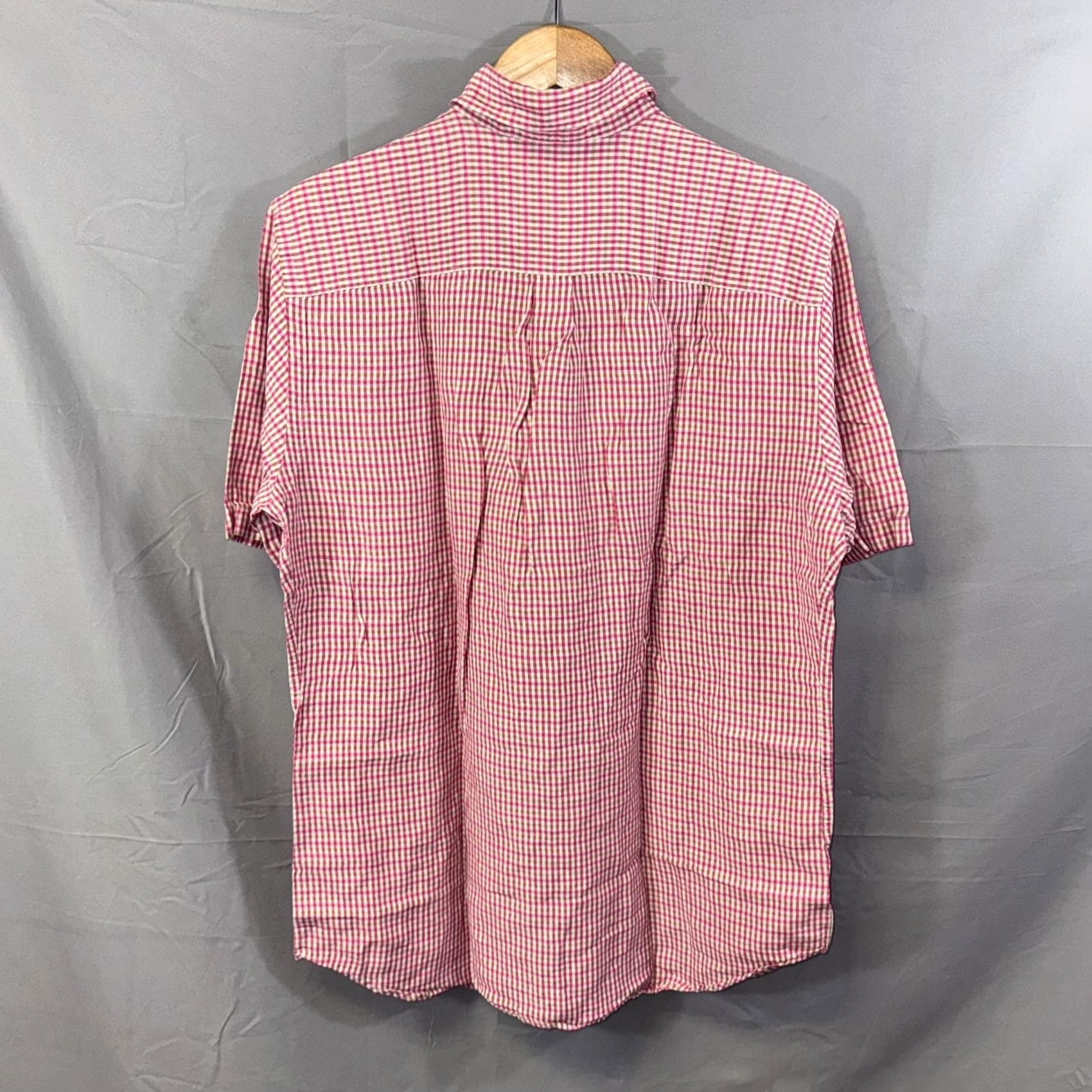 Peter Millar Peter Millar Shirt Mens Large Pink Green Gingham Linen Silk Button Down Casual Size US L / EU 52-54 / 3 - 2 Thumbnail