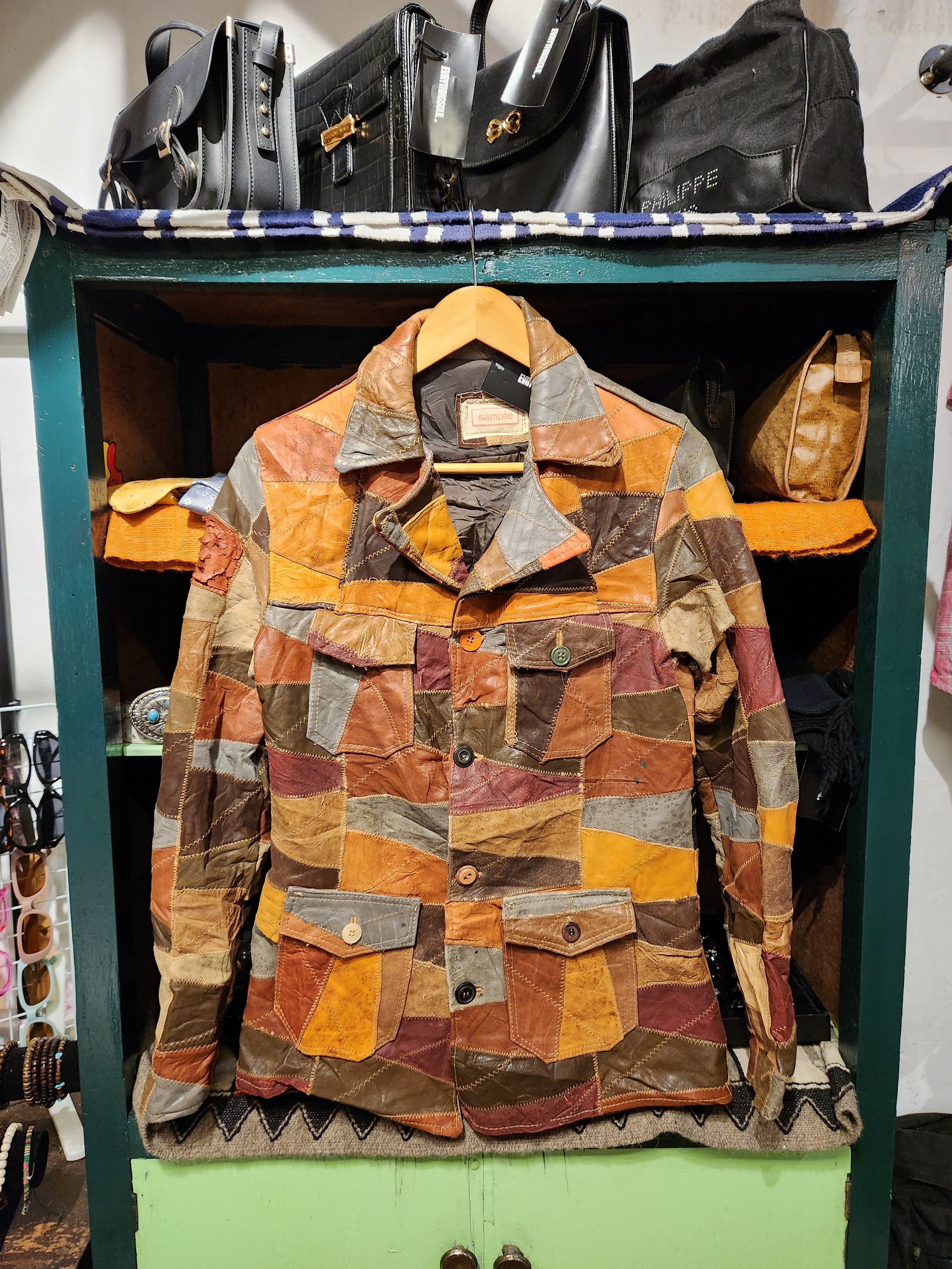Vintage Vintage SAMPLE Korean made patchwork leather jacket Size US S / EU 44-46 / 1 - 1 Thumbnail