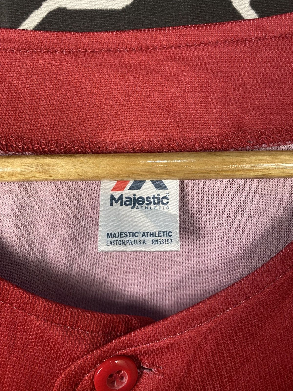 Majestic Majestic Seibu Lions Japan NPB "Enjishi" Flame Red Jersey Size US L / EU 52-54 / 3 - 4 Thumbnail