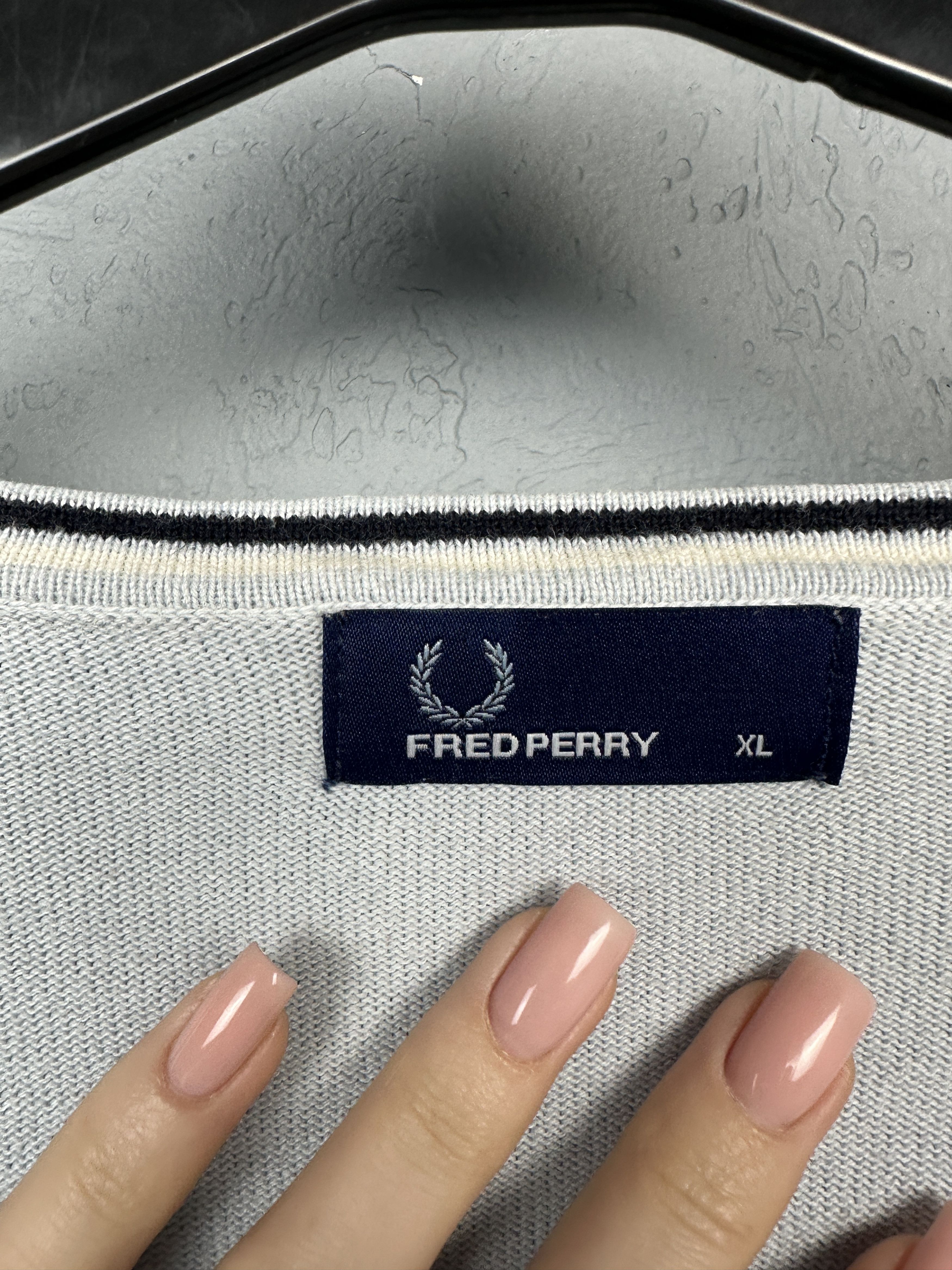 Fred Perry Fred Perry Vintage Mens V-Neck Sweater Size US XL / EU 56 / 4 - 4 Thumbnail