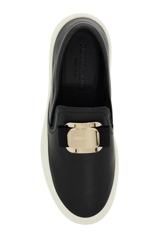 Salvatore Ferragamo o1s22i1n1025 New Vara Plate Slip-on Sneakers in Black Size US 6.5 / IT 36.5 - 2 Thumbnail