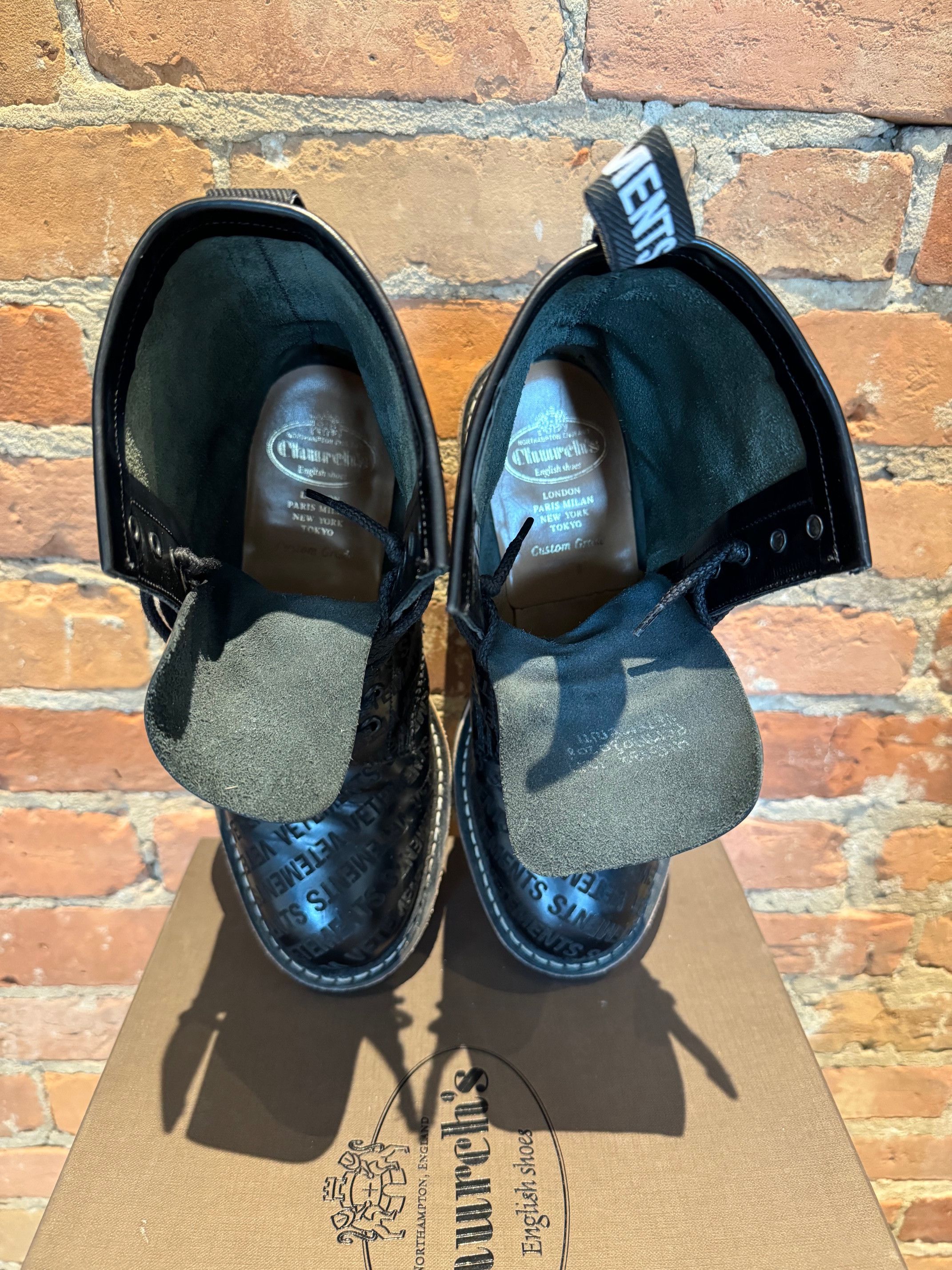 Church's × Vetements Vetements x Church’s Combat Boots – Black Rois Calf Leather Size US 8 / EU 41 - 6 Thumbnail