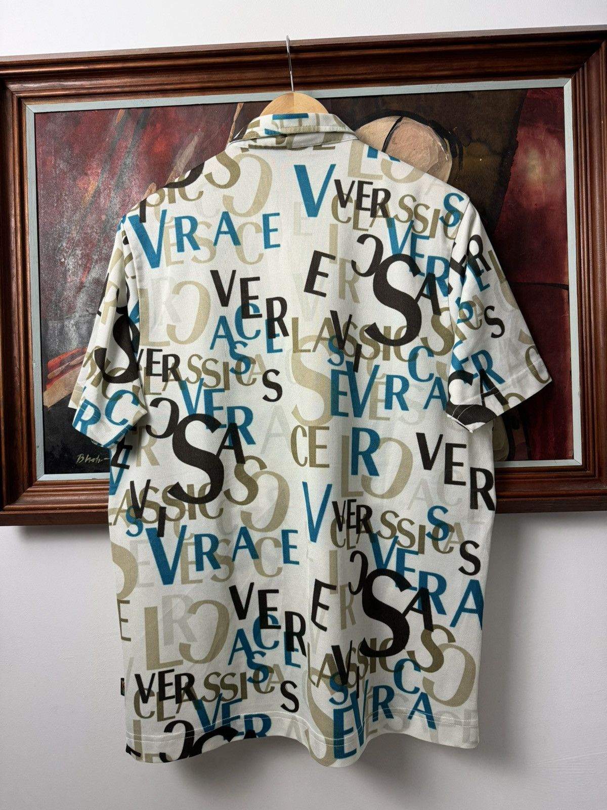 Versace Versace Classic Polo Tee Fullprint Logo Luxury Designer Hype Size US XL / EU 56 / 4 - 2 Thumbnail