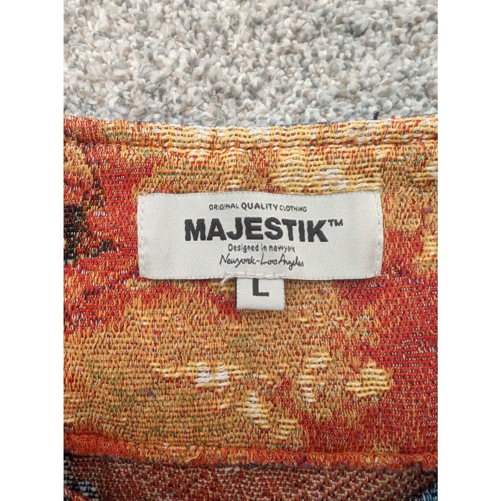 Alife Majestik Shirt Mens Large Savage Panther Jungle Life Baseball Button Graphic Fire Size US L / EU 52-54 / 3 - 4 Thumbnail