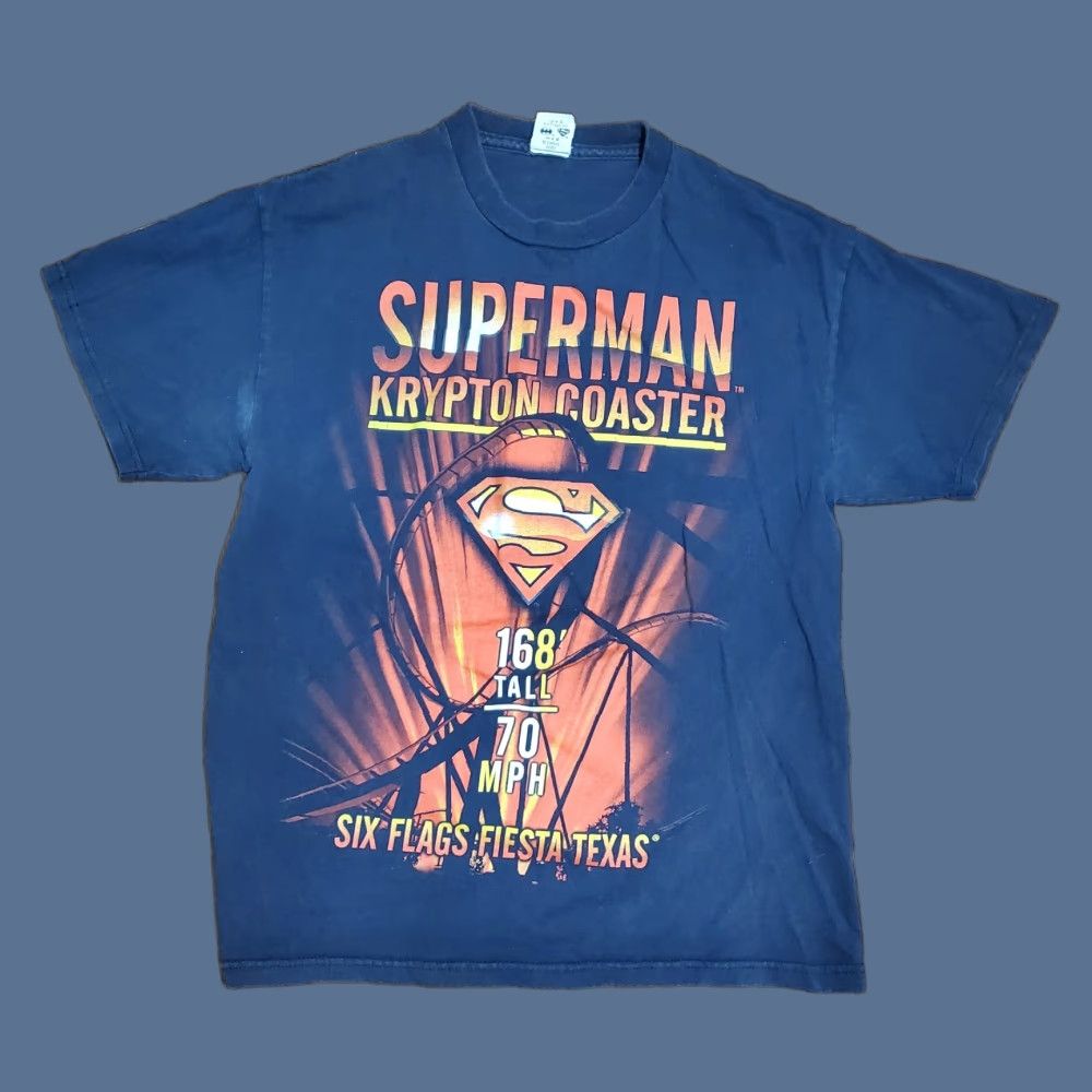 Vintage VINTAGE Six Flags Superman Shirt Shirt Men S Black Short Sleeve Crew Neck Graphic Print Cotton Blend T-Shirt 2010-2019 Modern Theme: Flag Size US S / EU 44-46 / 1 - 1 Thumbnail