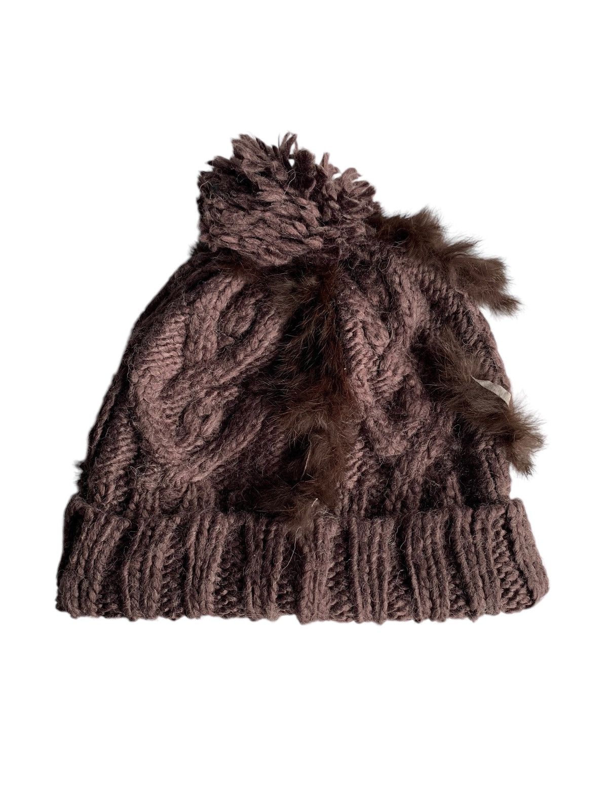 14th Addiction × Japanese Brand × Le Grande Bleu (L.G.B.) Punk Bondage style Fur Distressed crochet knit Beanie hats Size ONE SIZE - 8 Thumbnail