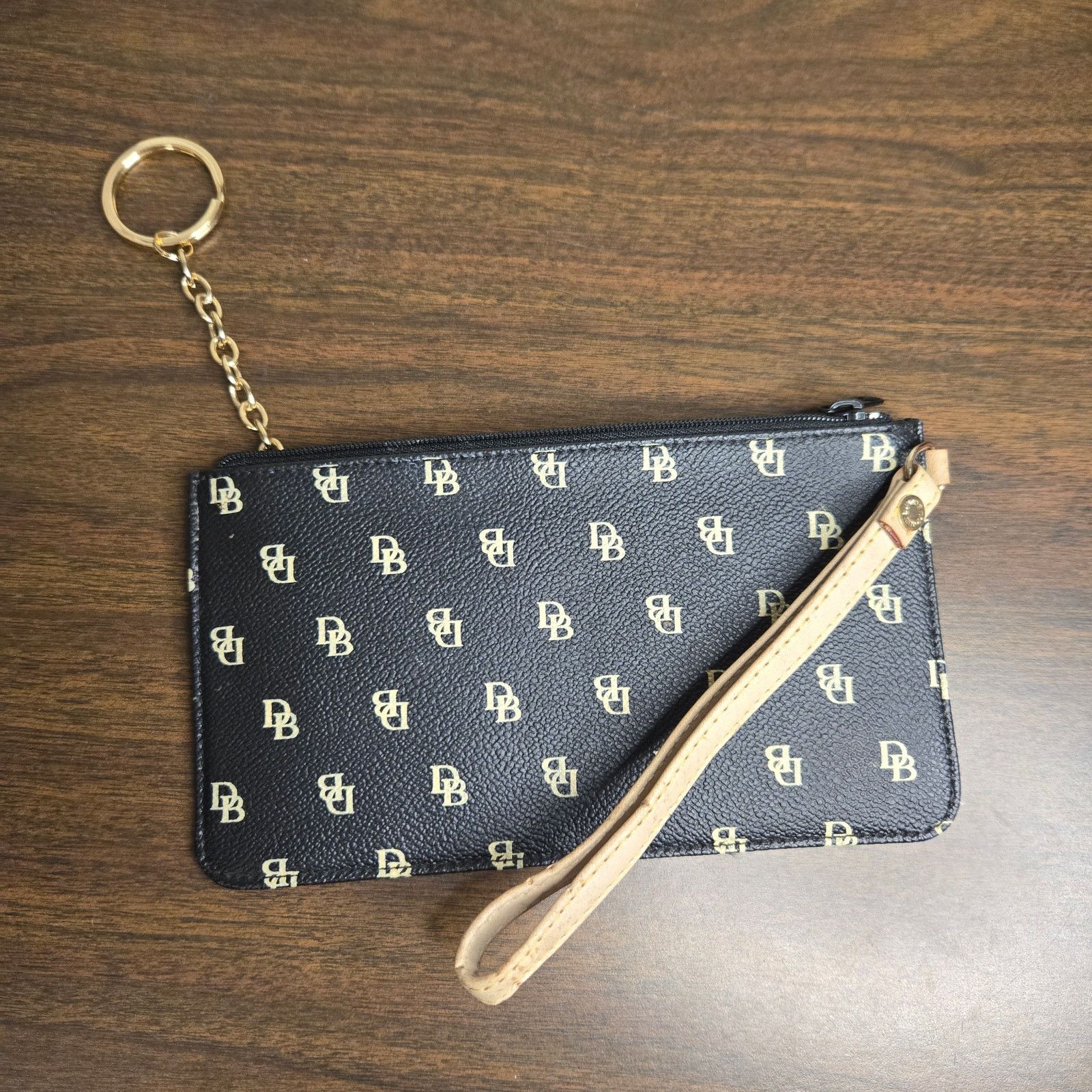 Dooney & Bourke Dooney Bourke Signature DB Monogram Wristlet Pouch Leather Size ONE SIZE - 1 Thumbnail