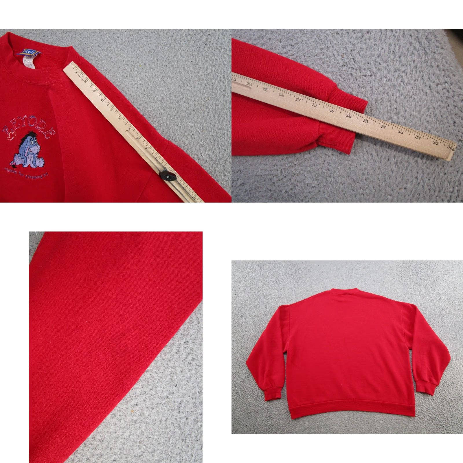 Disney VINTAGE Winnie The Pooh Eyore Embroidered Sweatshirt Womens XL Disney Shirt Regular Red 90s Theme Girls Womens Size XL / US 12-14 / IT 48-50 - 8 Thumbnail