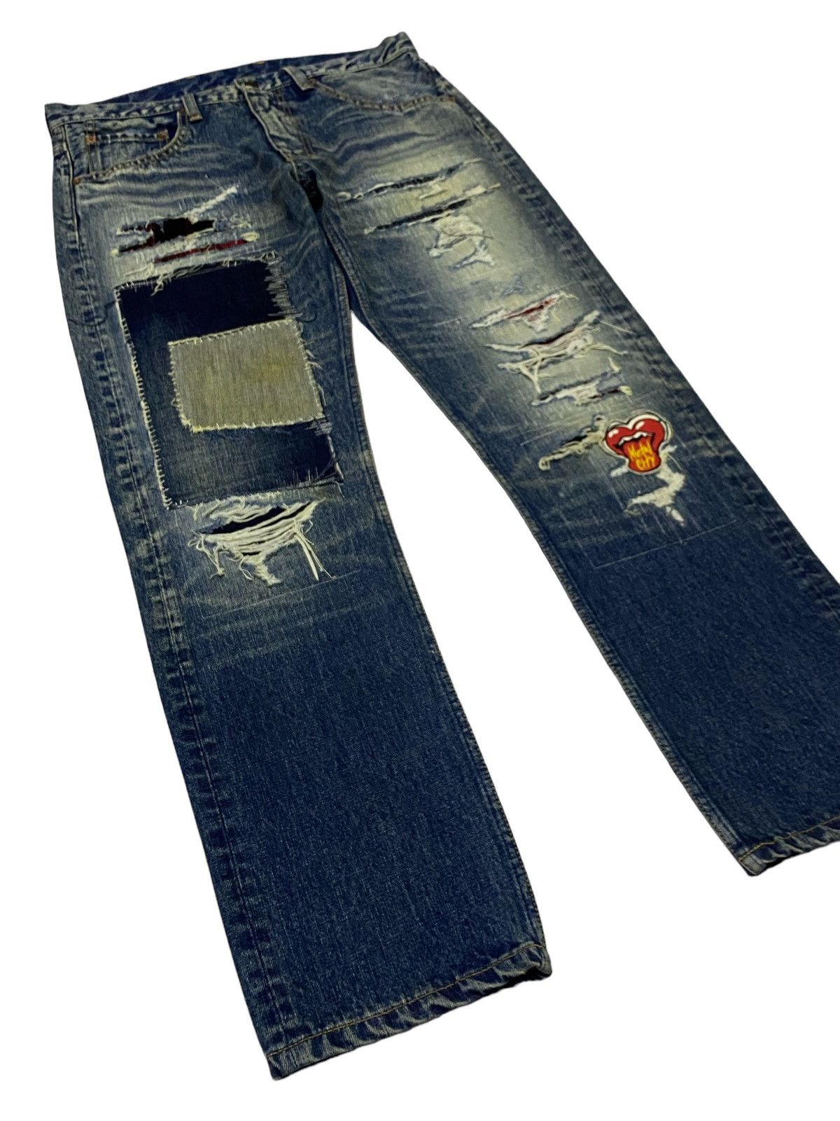 Hysteric Glamour × If Six Was Nine × Japanese Brand RNA Patchwork Distressed Denim Pants Size US 32 / EU 48 - 18 Thumbnail