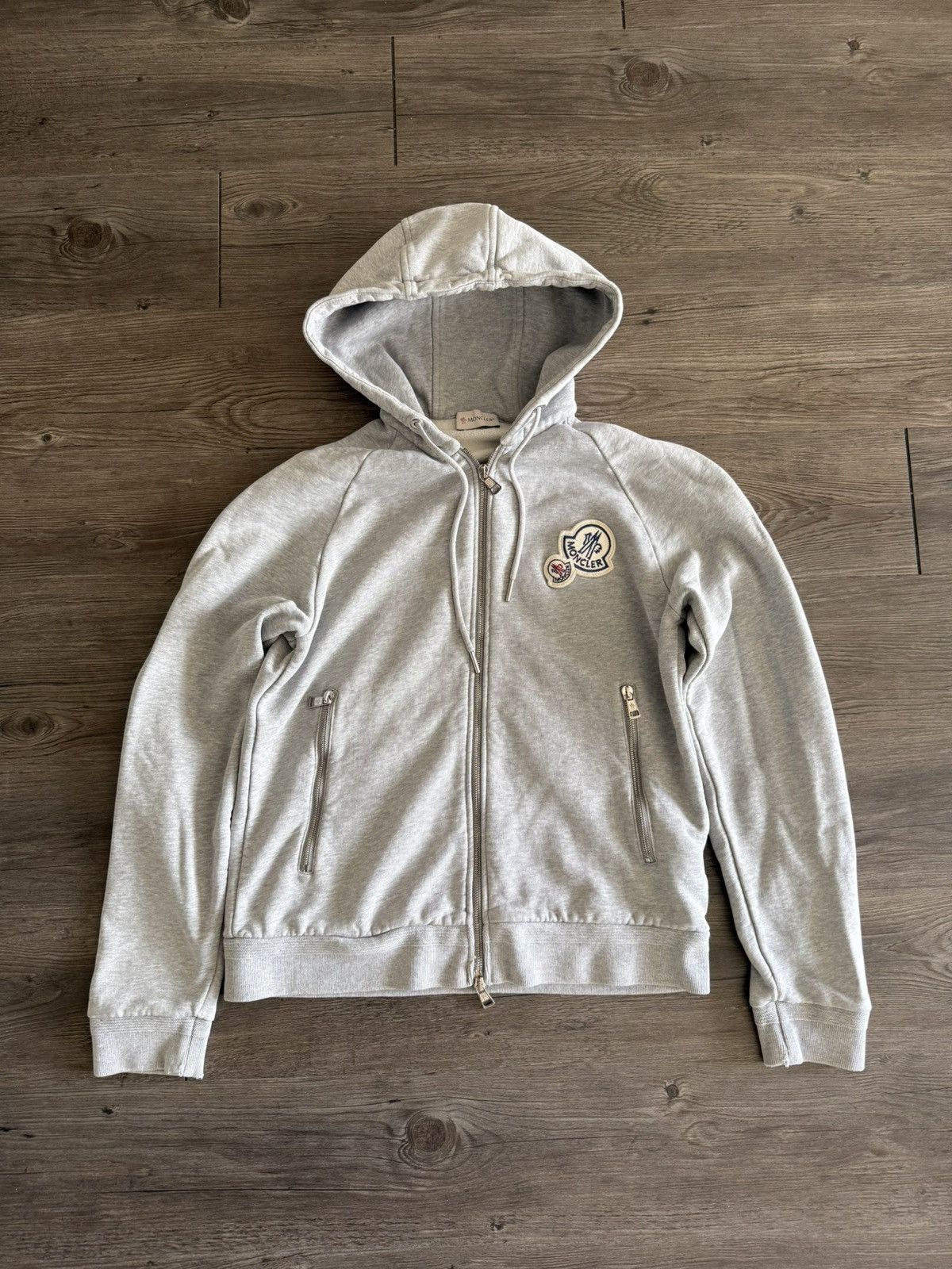 Moncler Moncler Double Logo Zip gray Hoodie Size US S / EU 44-46 / 1 - 1 Thumbnail