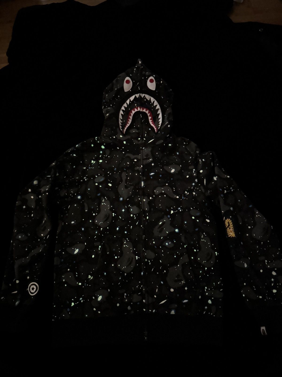 Bape BAPE Space Camo PONR Shark Hoodie Size US XL / EU 56 / 4 - 4 Thumbnail