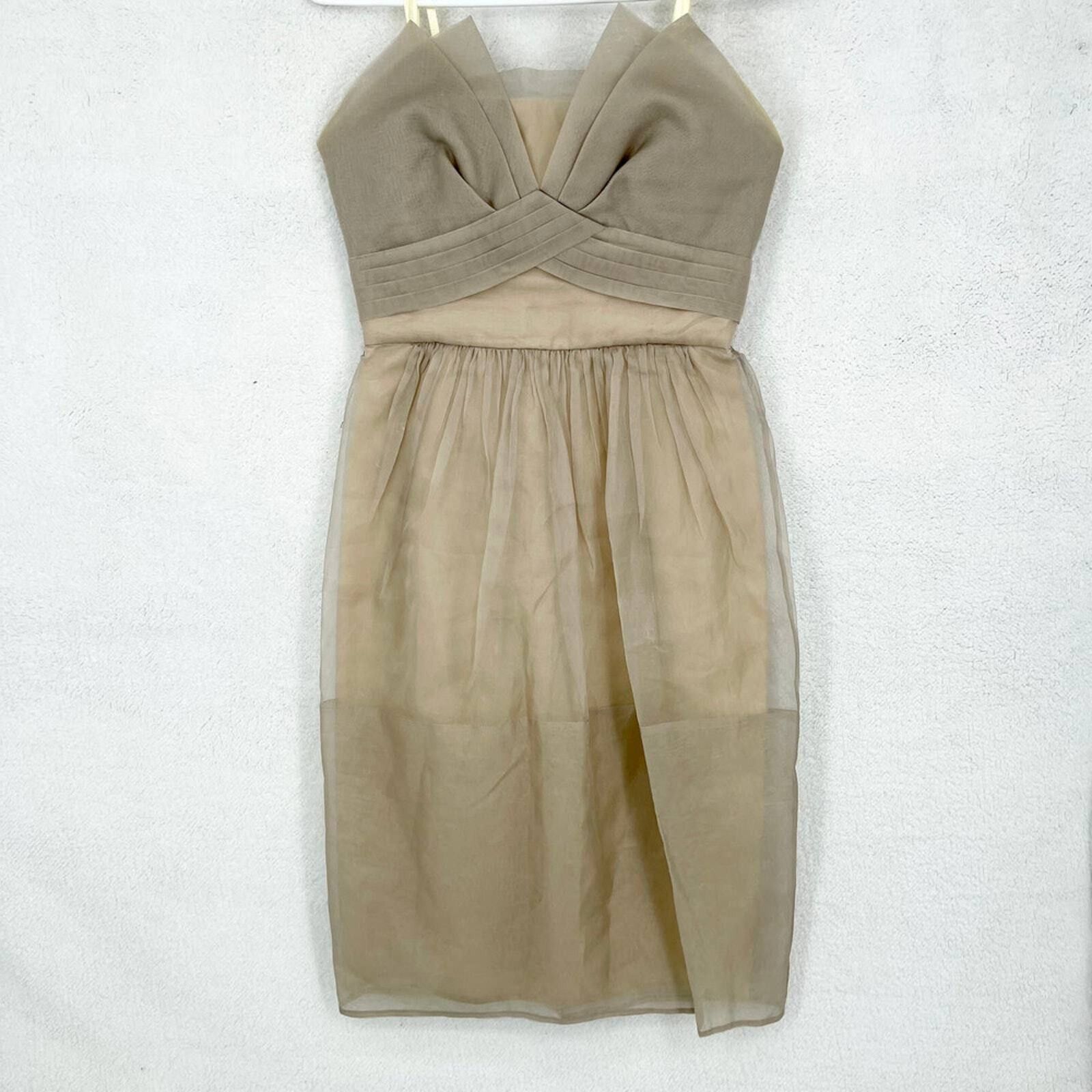Bcbgmaxazria BCBGMAXAZRIA Runaway Silk Organza Cream Mini Dress Size 2 Size XS / US 0-2 / IT 36-38 - 1 Thumbnail