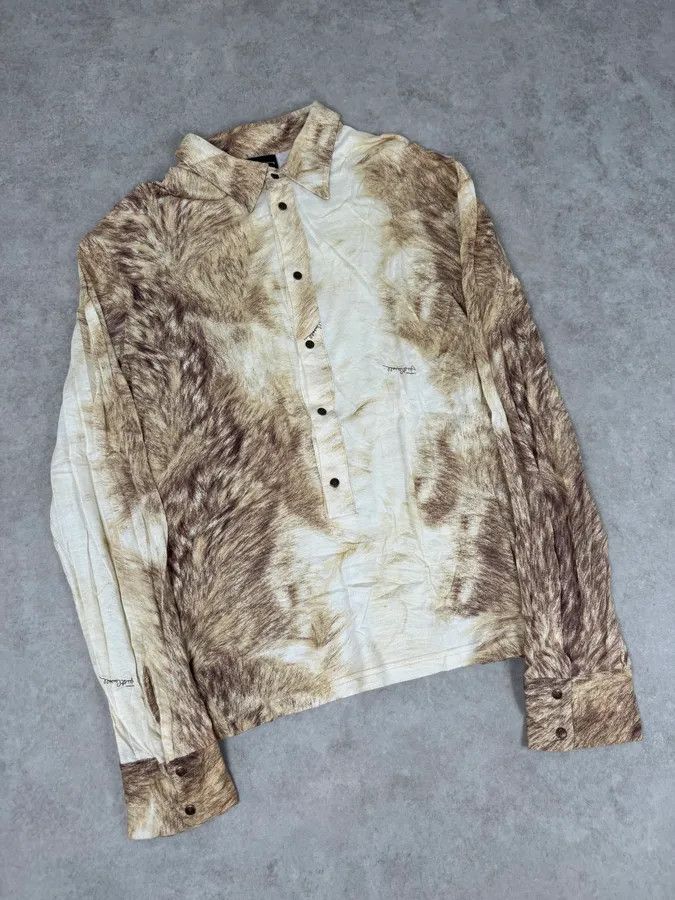 Just Cavalli AW2005 Cavalli White & Fur Effect Shirt Size US M / EU 48-50 / 2 - 5 Thumbnail