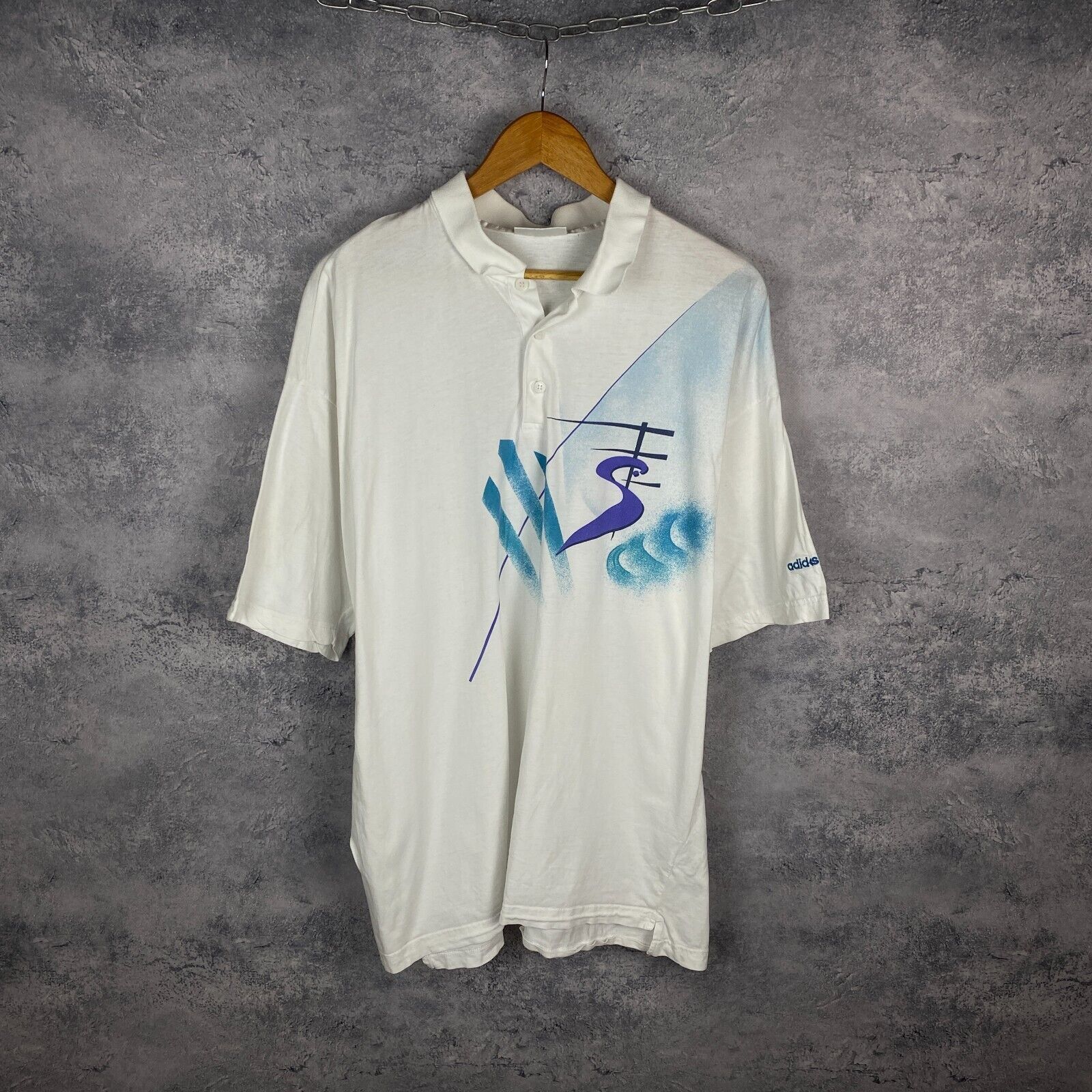 Adidas Adidas Vintage Polo Shirt Men's Size L White Short Sleeve ` Size US L / EU 52-54 / 3 - 1 Thumbnail