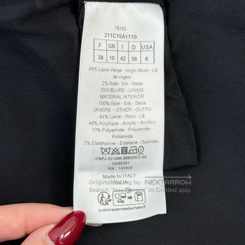 Dior Dior Black checkered wool mulberry silk zipper jacket Size XS / US 0-2 / IT 36-38 - 6 Thumbnail