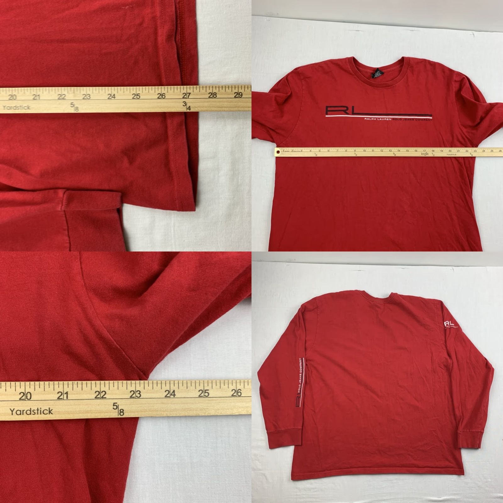 Ralph Lauren VINTAGE Ralph Lauren Polo Jeans Co Long Sleeve Shirt Adult XL Red Grunge Y2K 90s Mens Size US XL / EU 56 / 4 - 8 Thumbnail